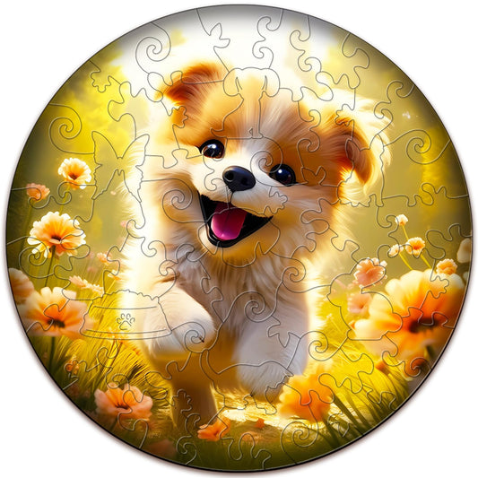 Cute Dog Puzzle Wooden Puzzles for Kids 50 Pieces