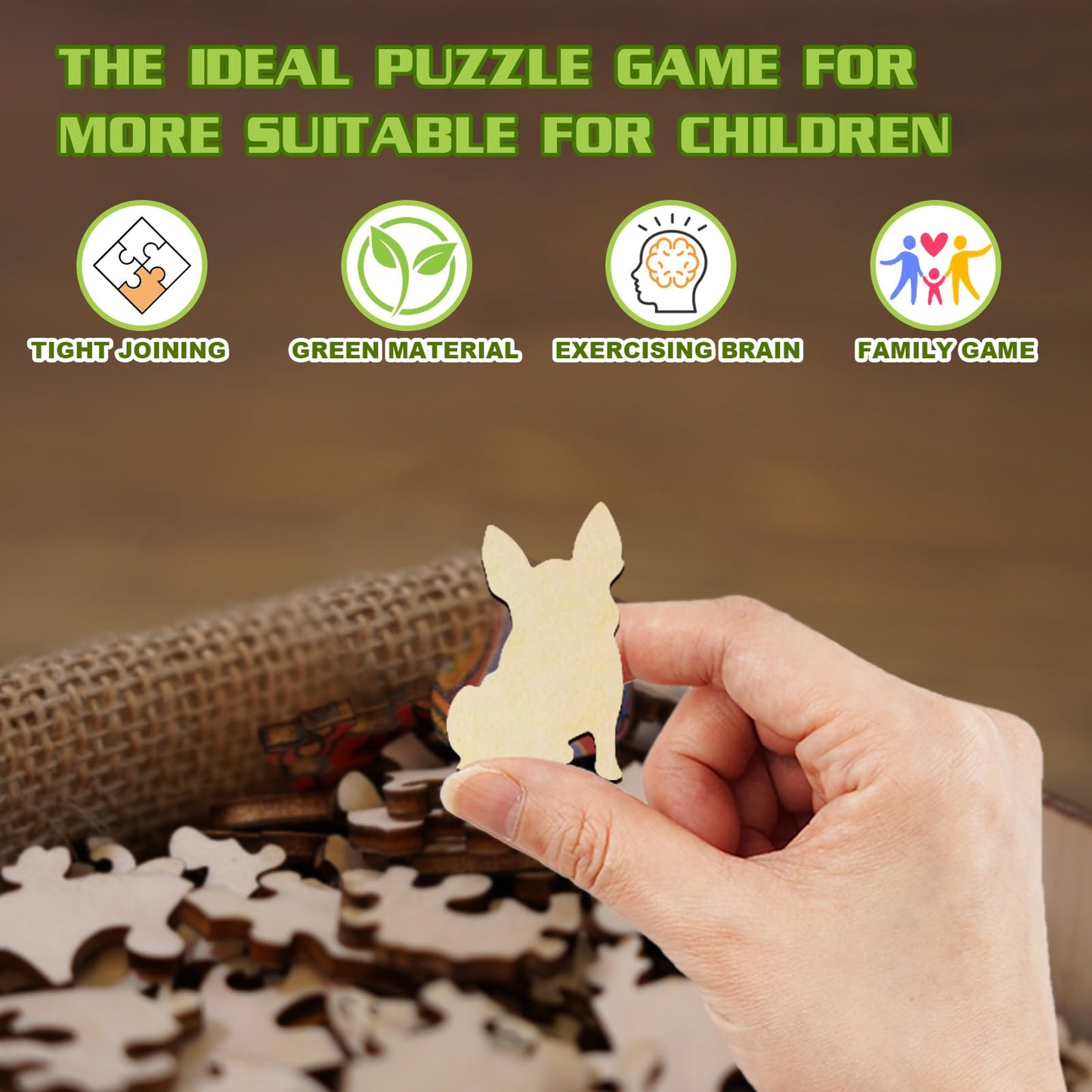 Cute Dog Puzzle Wooden Puzzles for Kids 50 Pieces