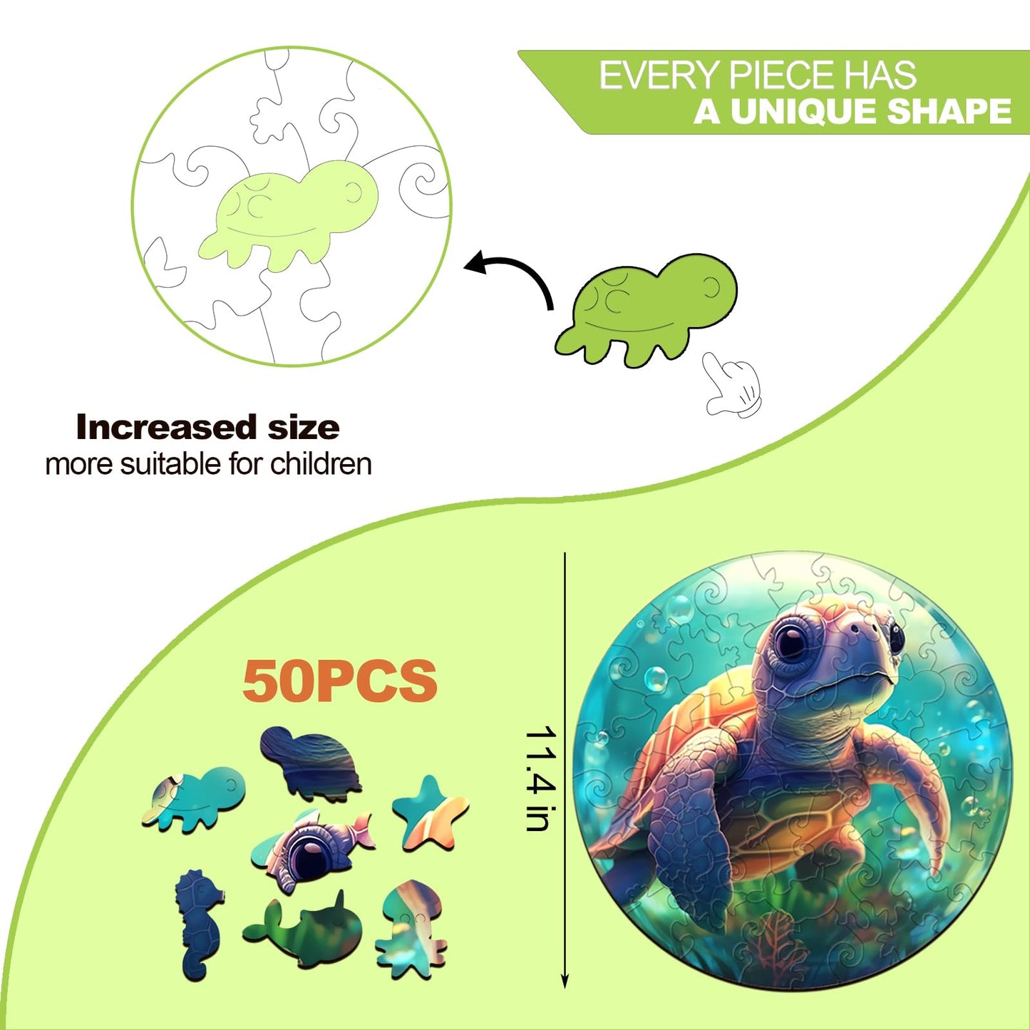 Baby Sea Turtle 50 Pieces Puzzles for Kids