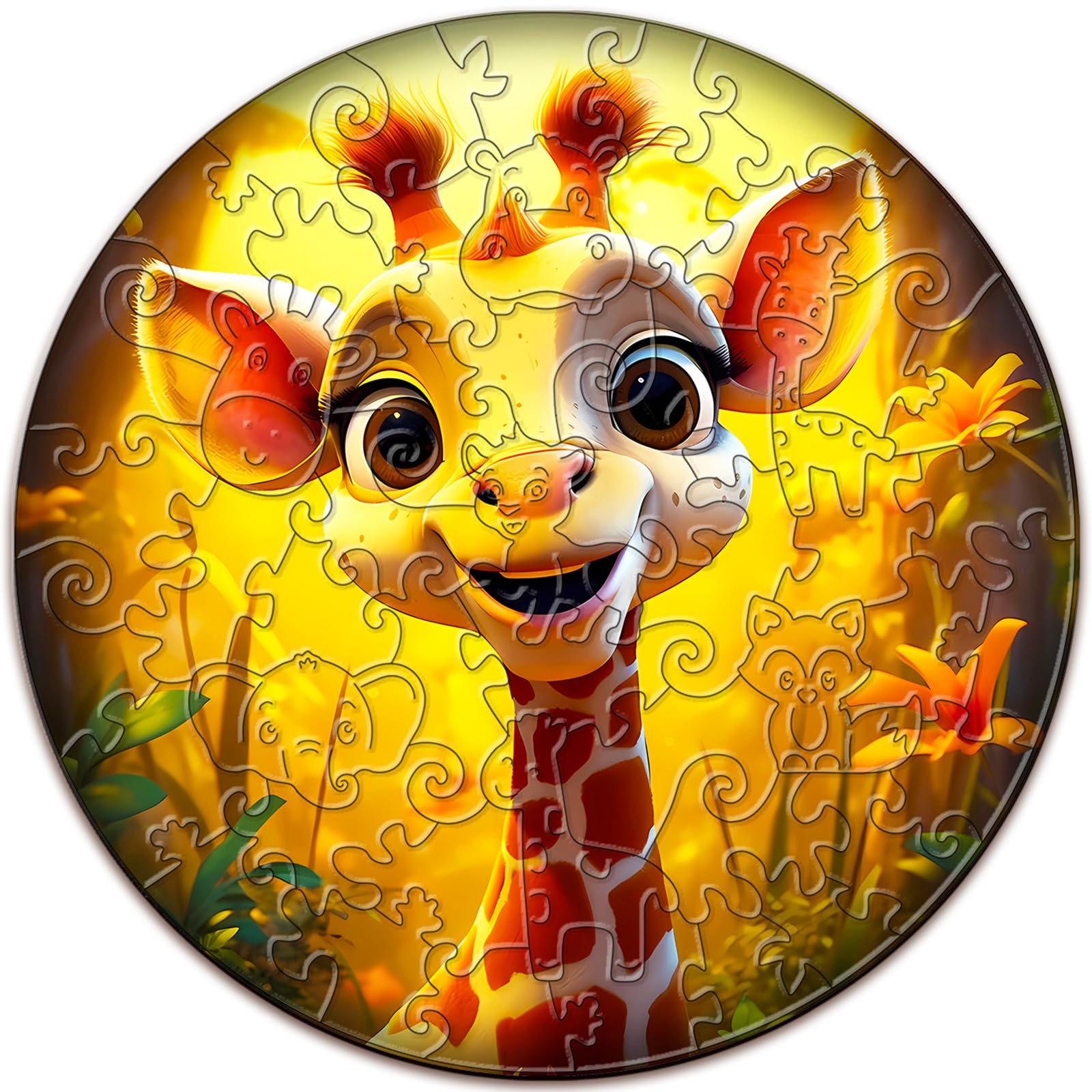 Giraffe 50 Piece Wood Puzzle for Kids - Learning | Aeekdook