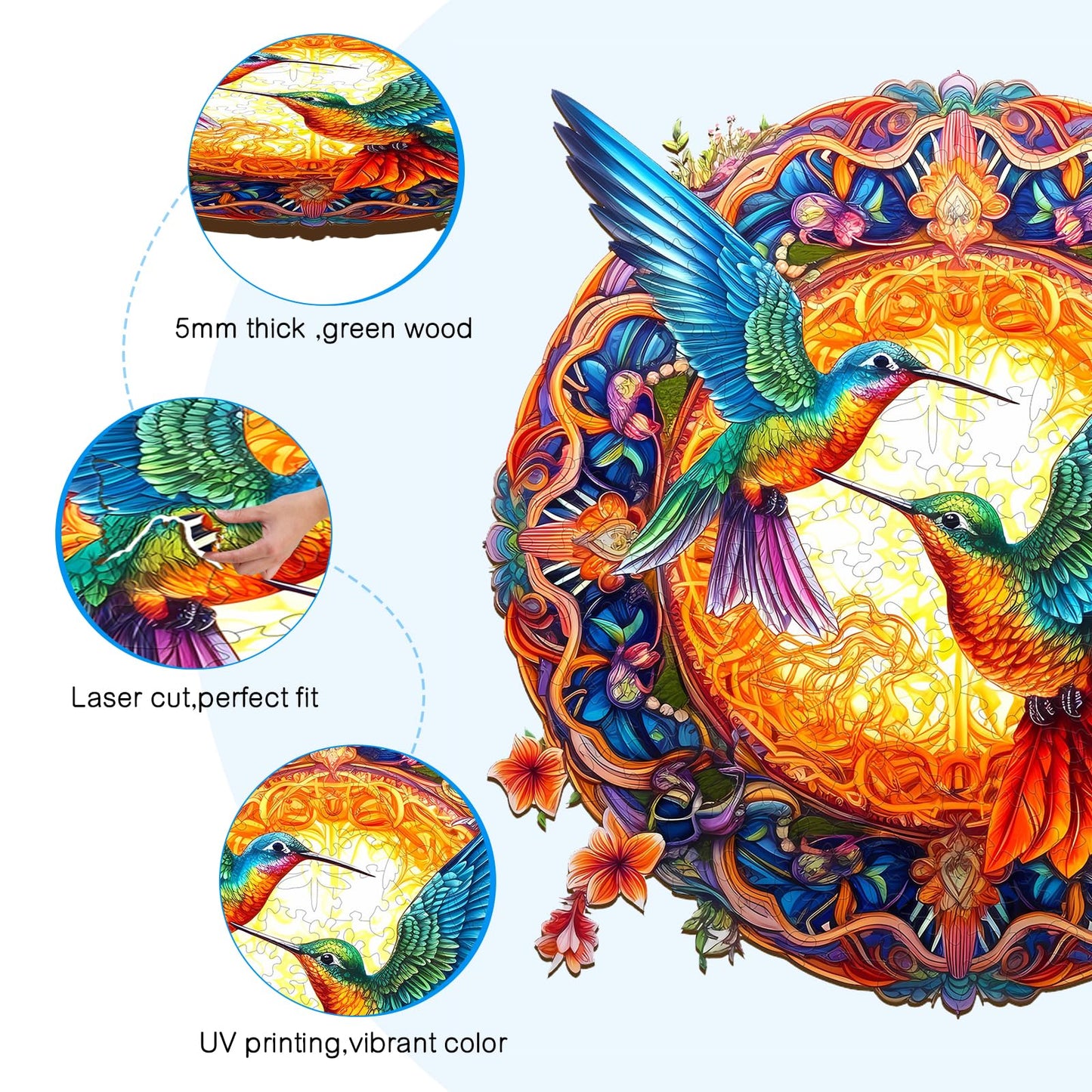 Hummingbird Wooden Puzzles for Adults