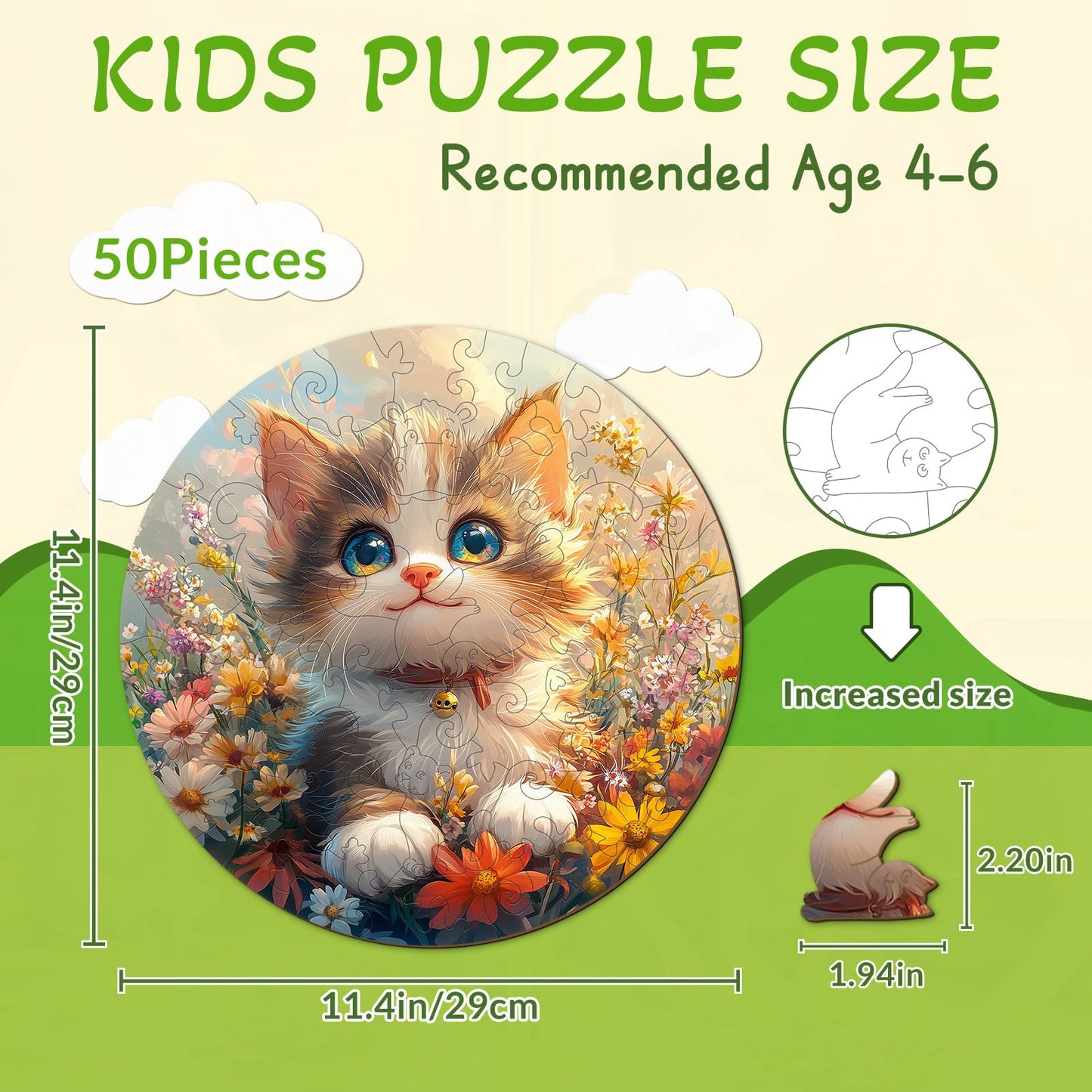 Lovely Cat 50 Pieces Kids Puzzle