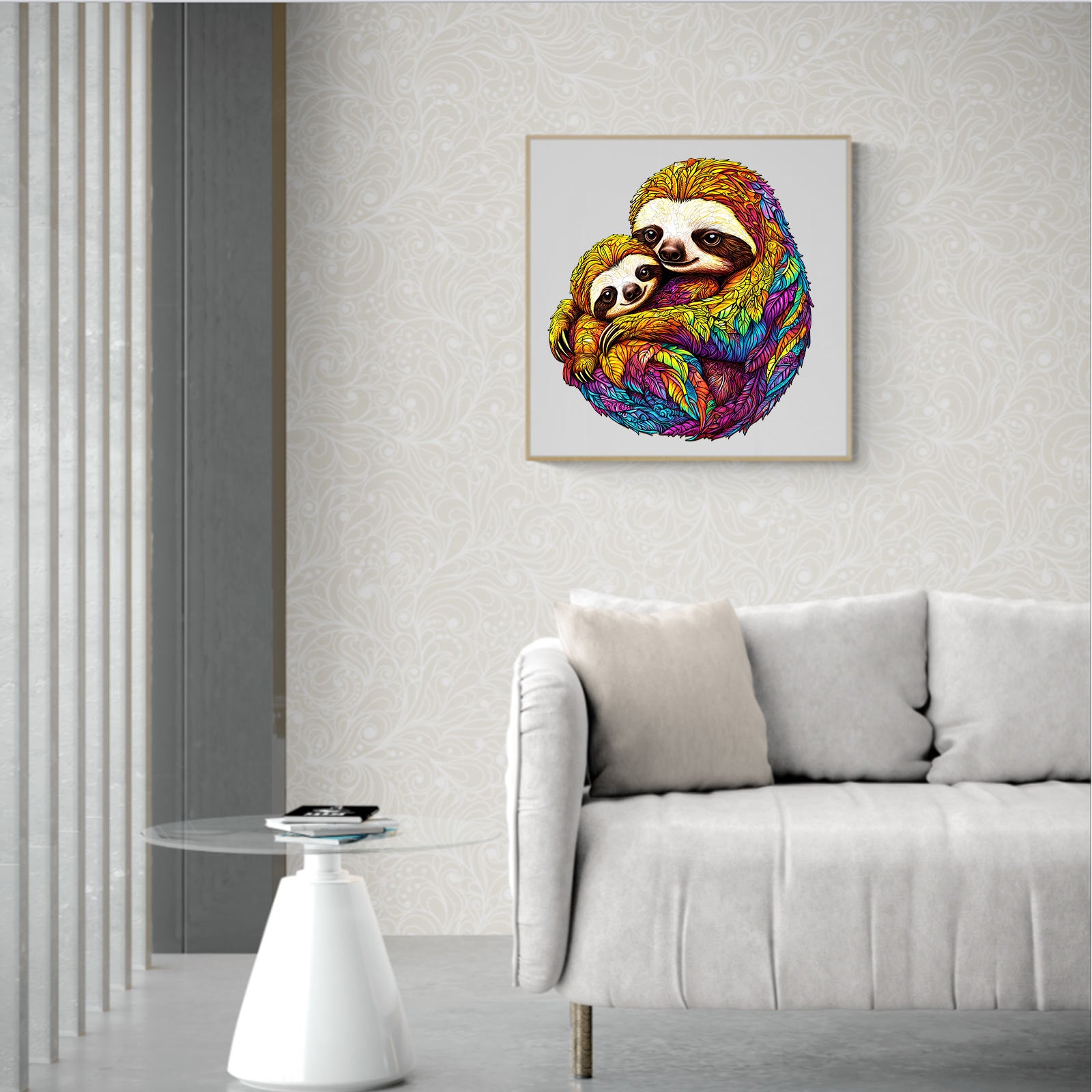 Parent Child Sloth Wood Puzzle Cute Family Gift - Aeekdook