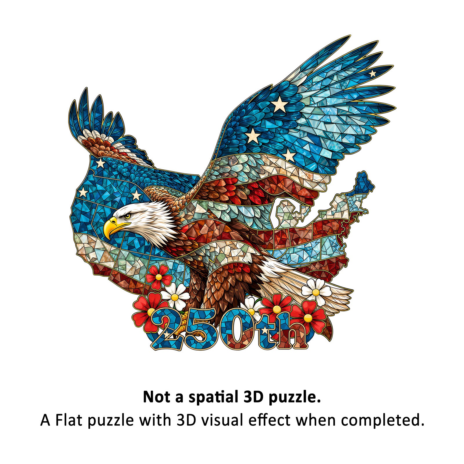 Stained Glass 250th USA Wooden Puzzles for Adults