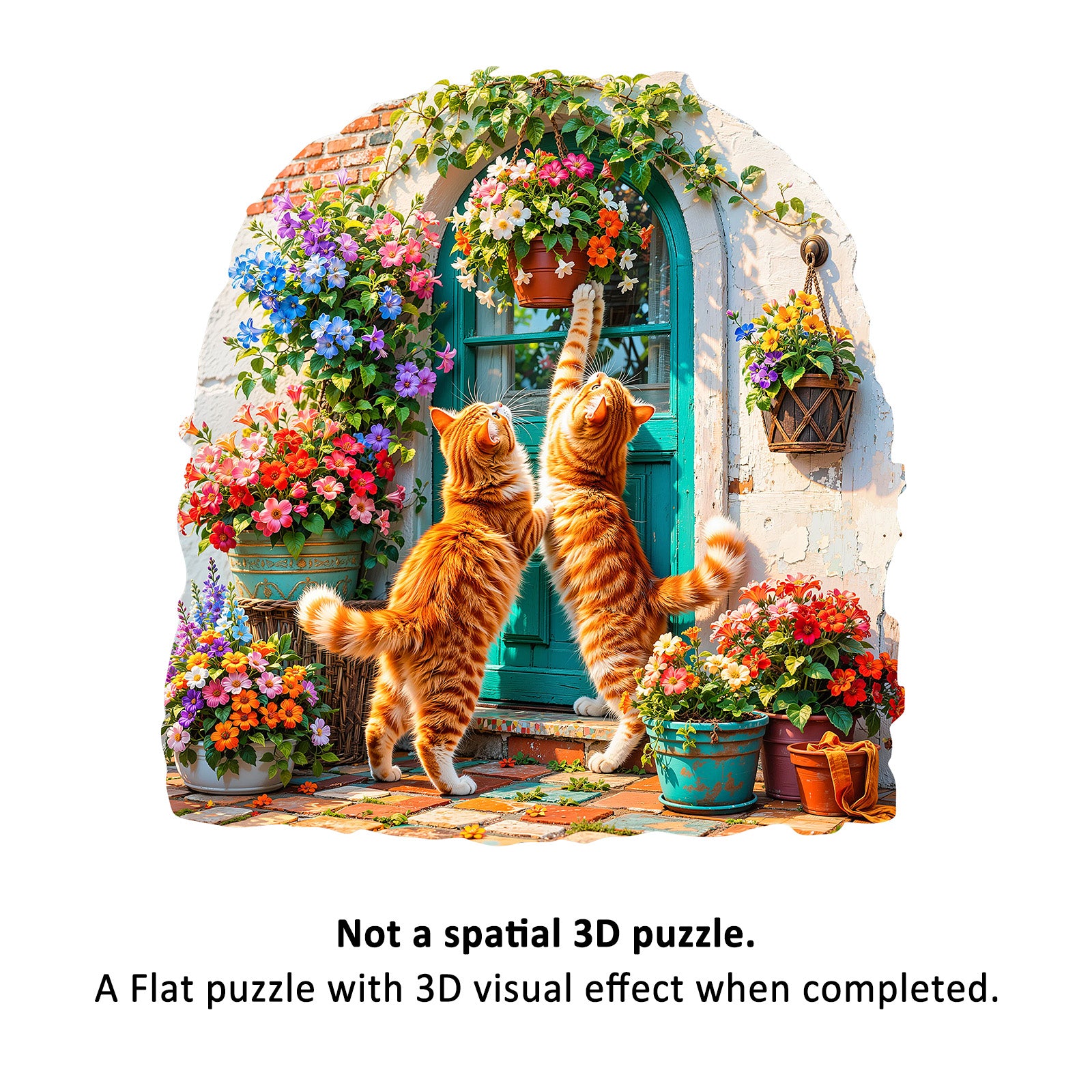 Cats and Flowers Wooden Jigsaw Puzzles for Adults