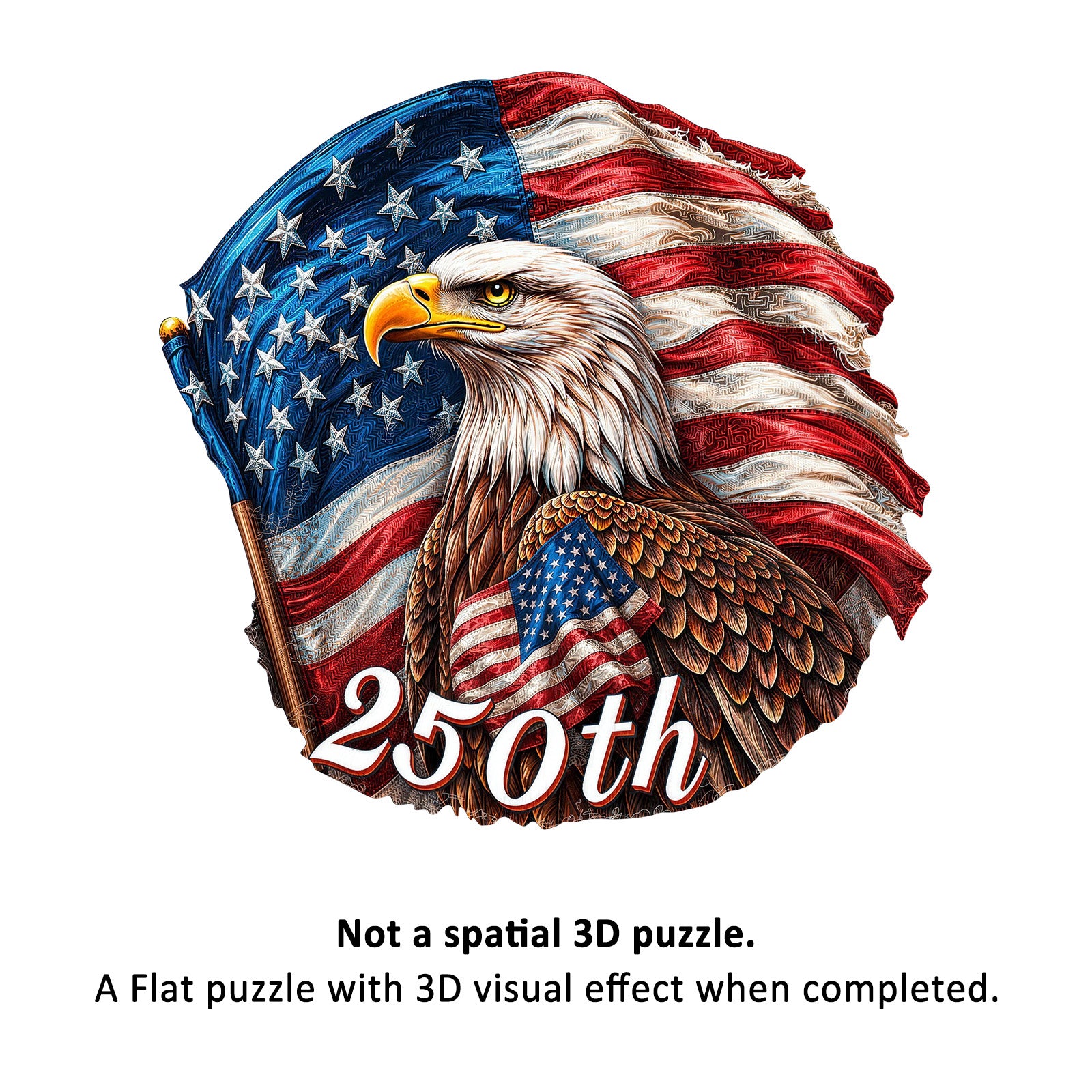 250th America Patriotic Wooden Jigsaw Puzzles for Adults