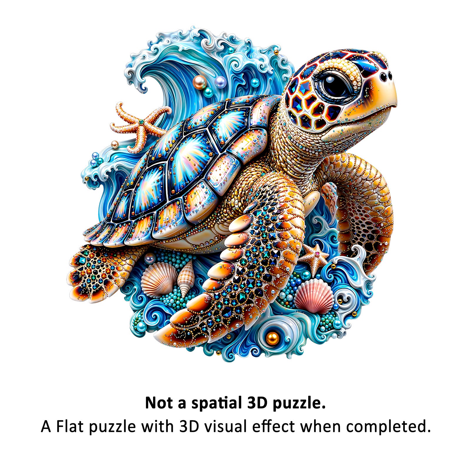 Turtle with Gems Wooden Puzzles for Adults