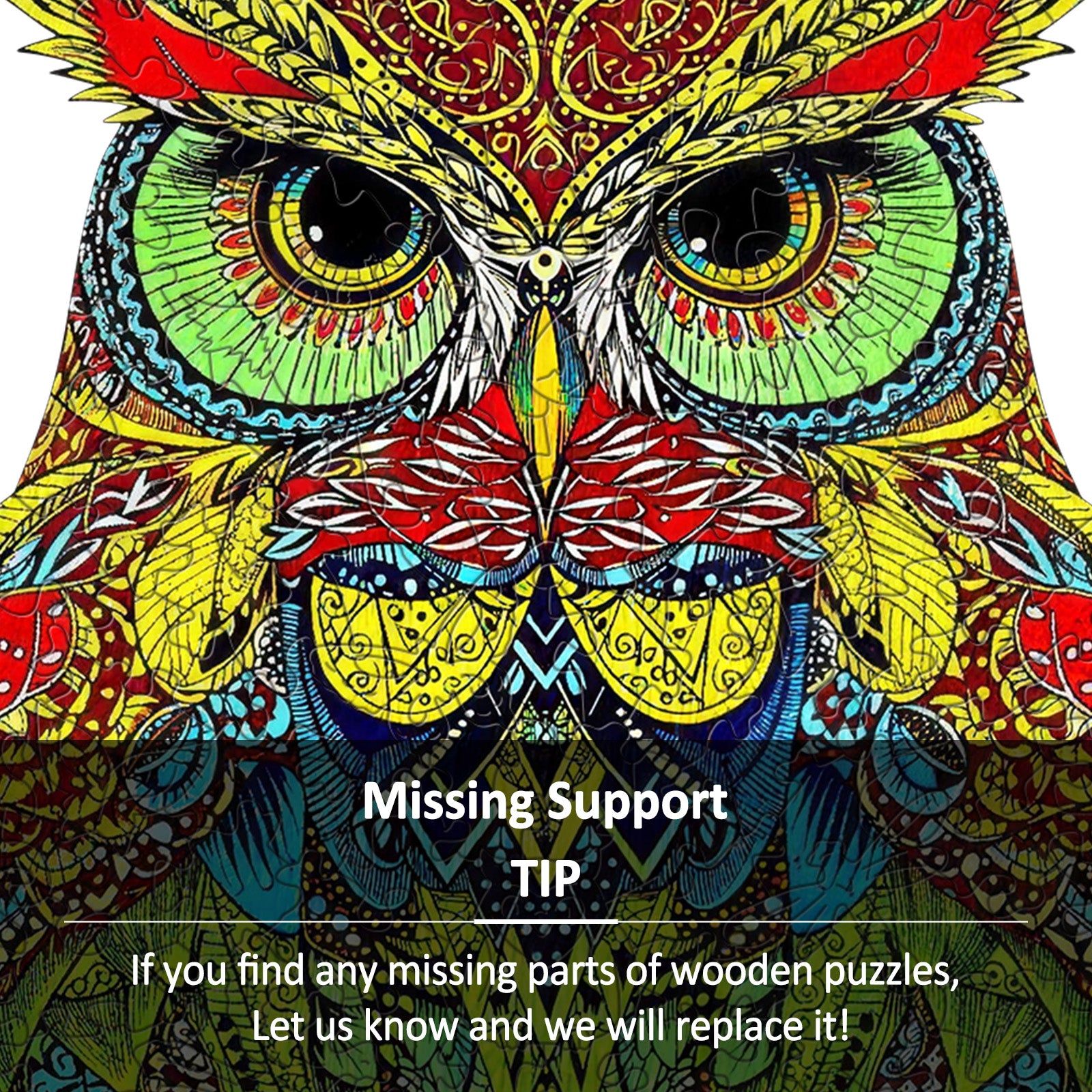 Double-sided Owl Unique Wooden Puzzles