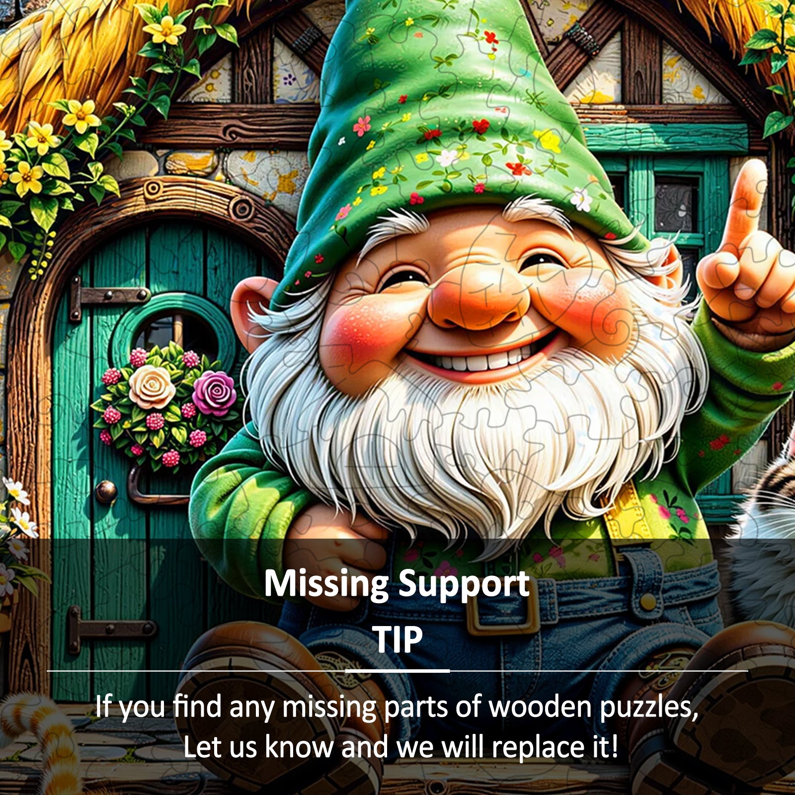 Double-sided Gnome Wooden Jigsaw Puzzles