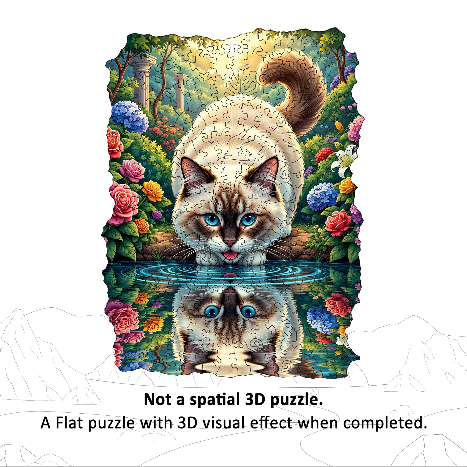Double-sided Puzzle Cat Tiger Wood Puzzles for Adults