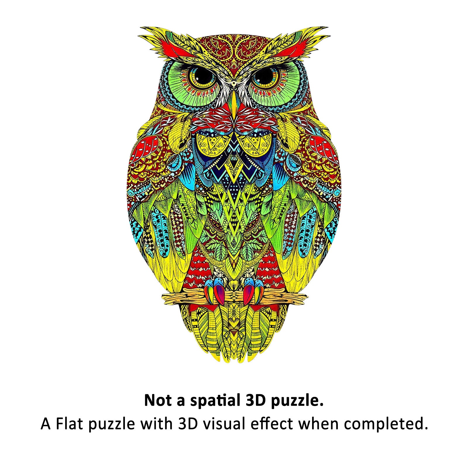 Double-sided Owl Unique Wooden Puzzles