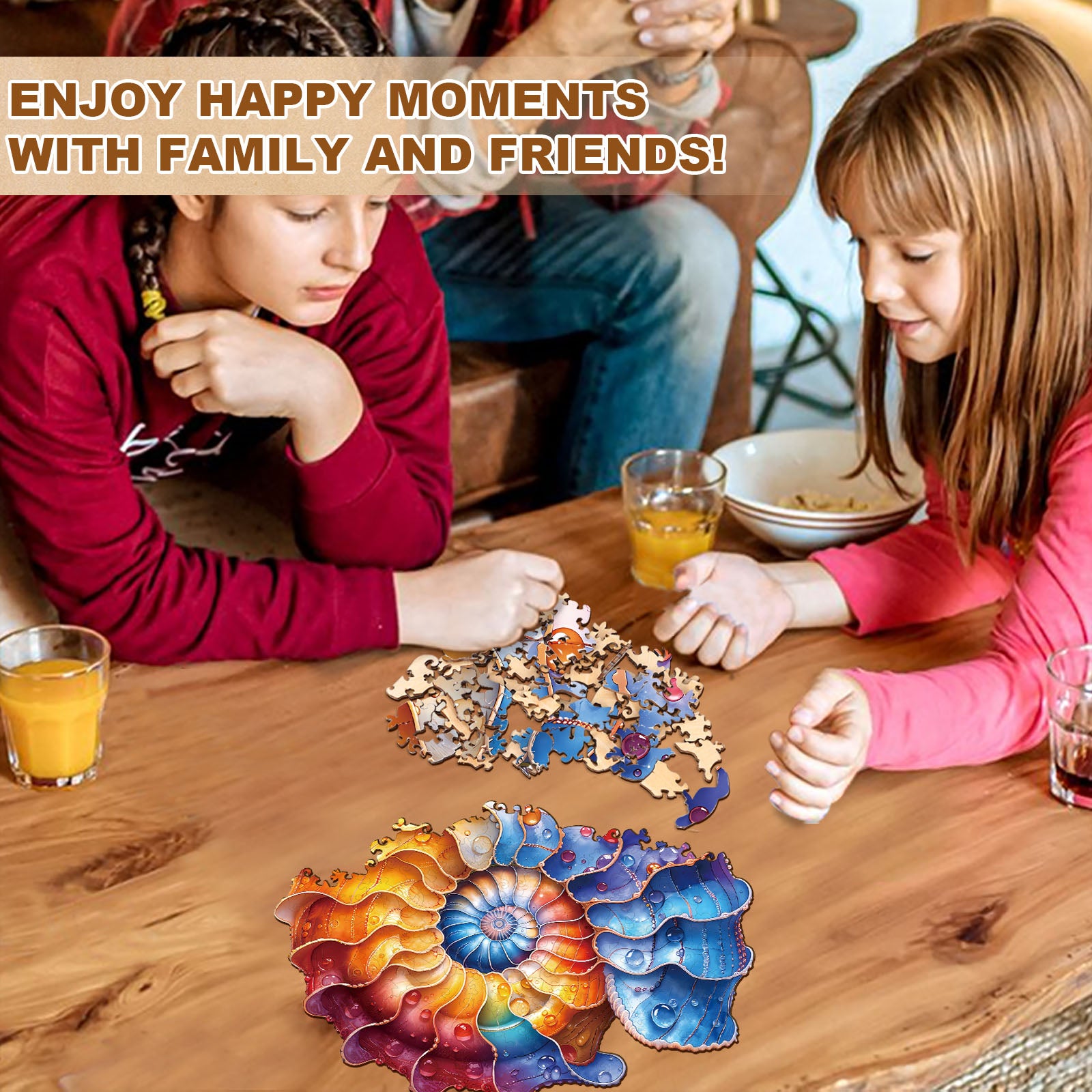 Colorful Nautilus Wooden Jigsaw Puzzles for Adults - Aeekdook