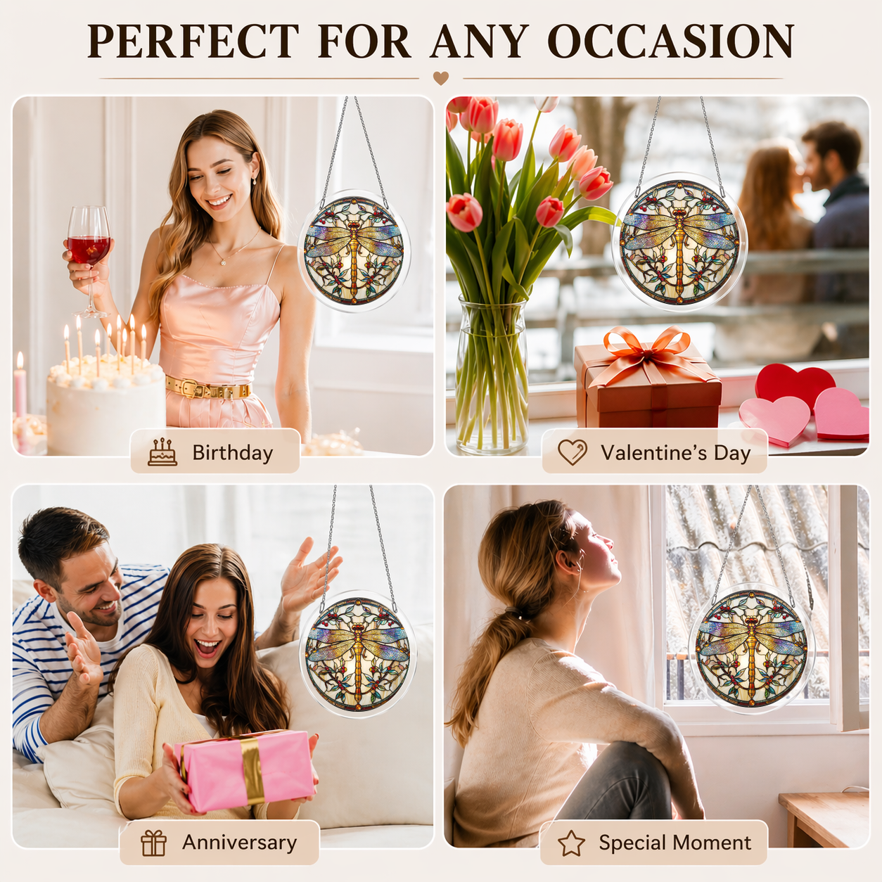 Acrylic Jigsaw Puzzle Suncatcher - Dragonfly Garden - Gift occasions