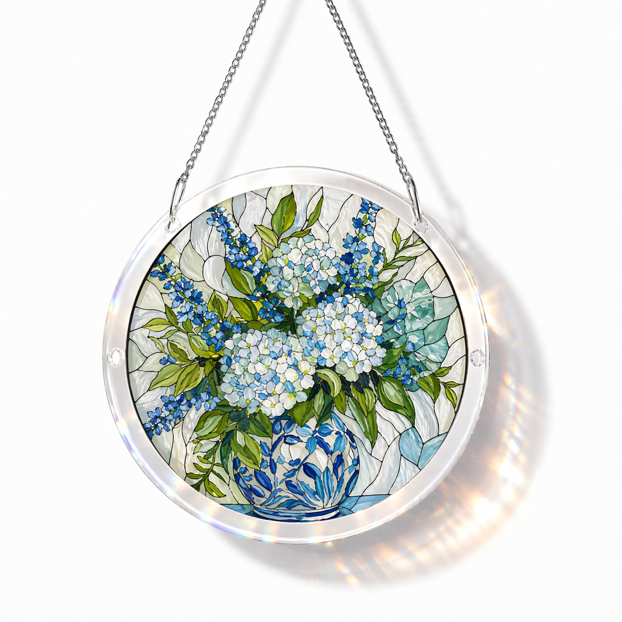 Acrylic Jigsaw Puzzle Suncatcher - Hydrangea Bloom - Main product image
