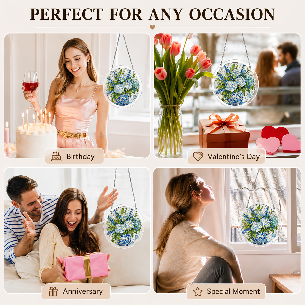 Acrylic Jigsaw Puzzle Suncatcher - Hydrangea Bloom - Gift occasions