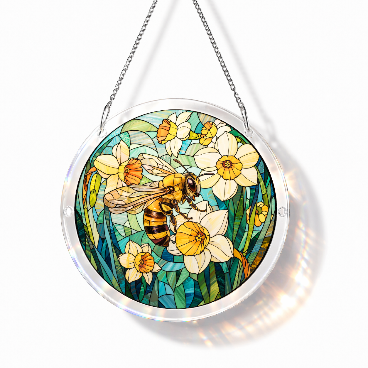 Acrylic Jigsaw Puzzle Suncatcher - Honey Bee - Main product image