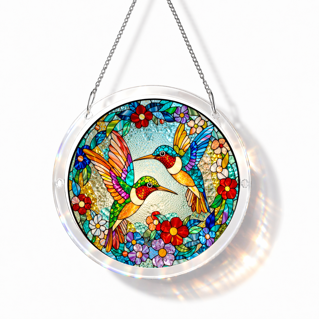 Acrylic Jigsaw Puzzle Suncatcher - Hummingbird Blossom - Main product image