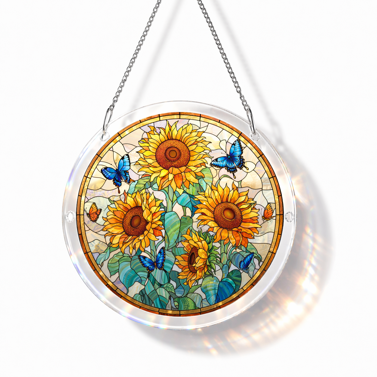 Acrylic Jigsaw Puzzle Suncatcher - Sunflower Joy - Main product image