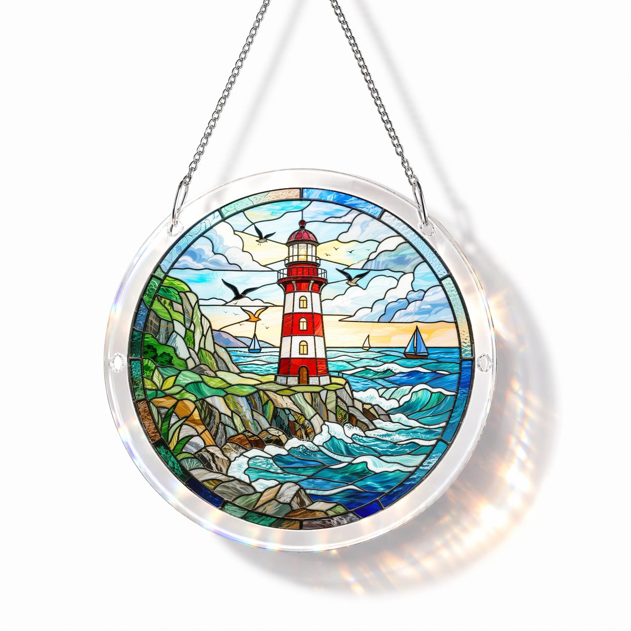 Acrylic Jigsaw Puzzle Suncatcher - Lighthouse Beacon - Main product image