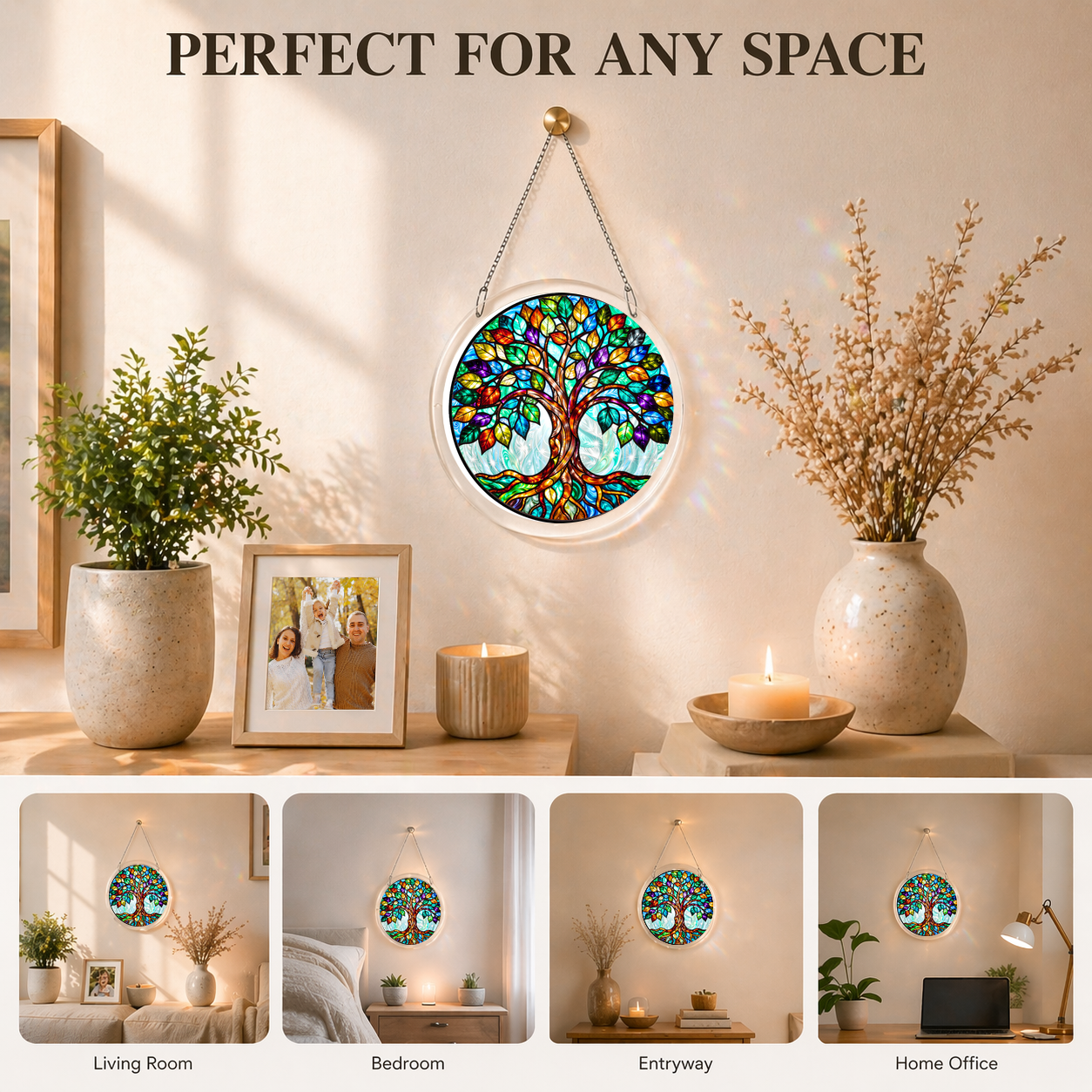 Acrylic Jigsaw Puzzle Suncatcher - Tree of Life - Lifestyle scene