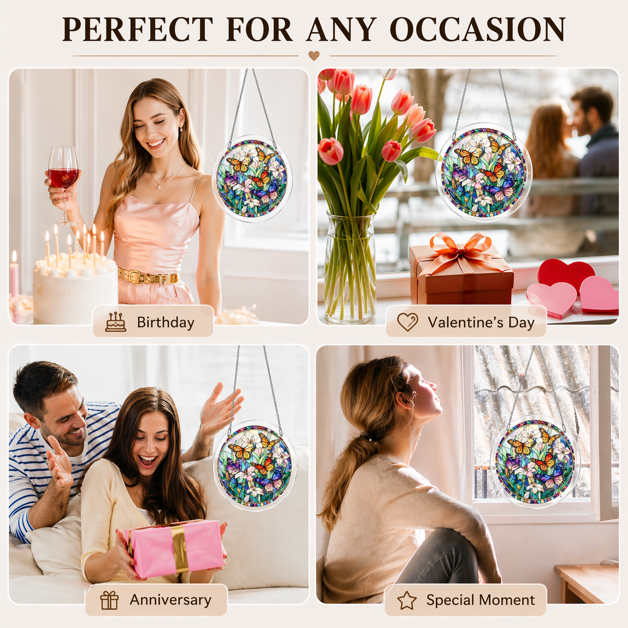 Acrylic Jigsaw Puzzle Suncatcher - Butterfly Bloom - Gift occasions