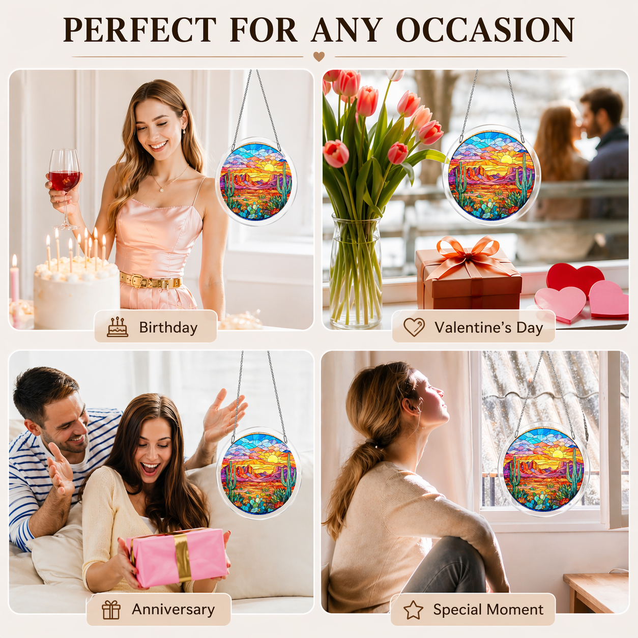 Acrylic Jigsaw Puzzle Suncatcher - Desert Light - Gift occasions
