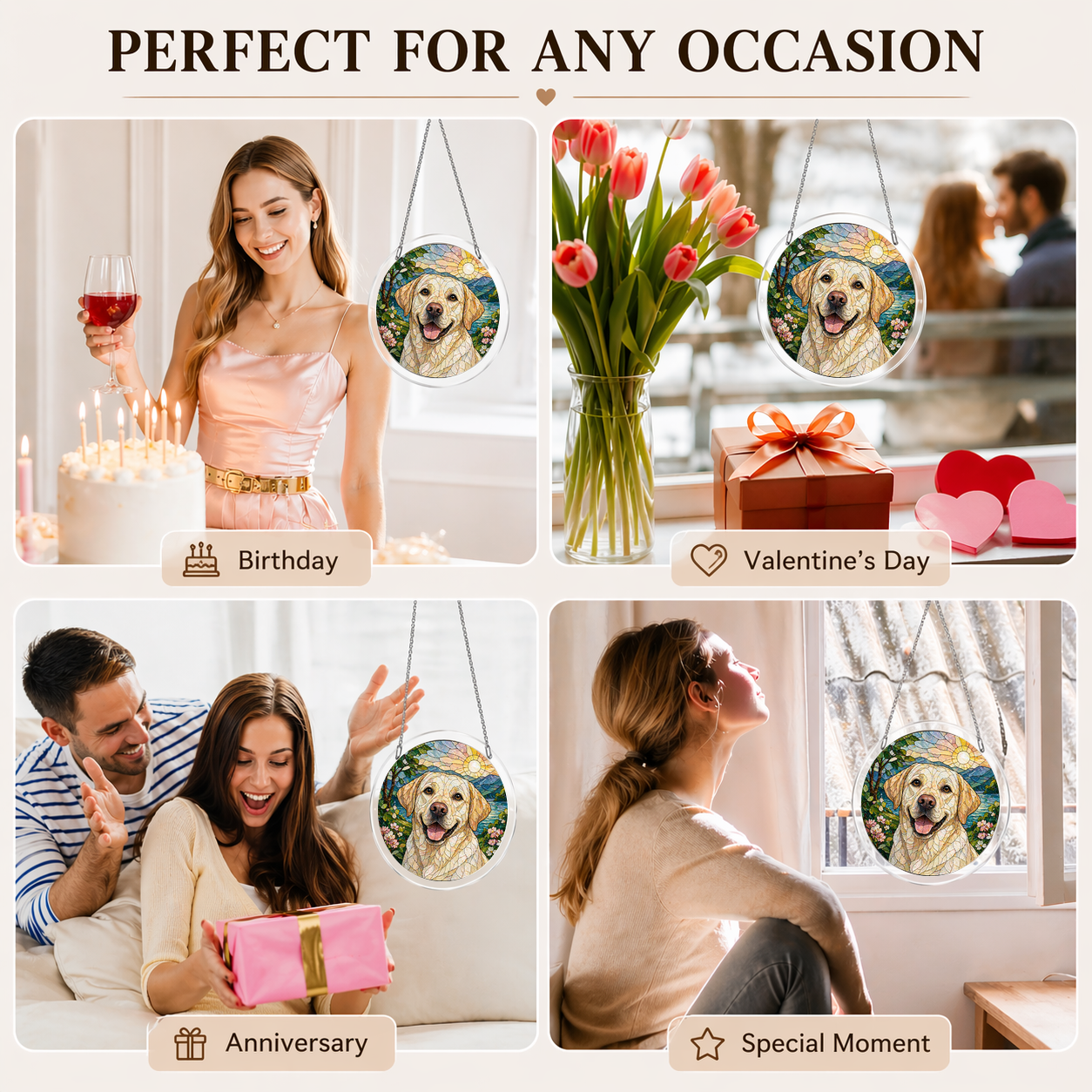 Acrylic Jigsaw Puzzle Suncatcher - Radiant Floral Medallion - Gift occasions