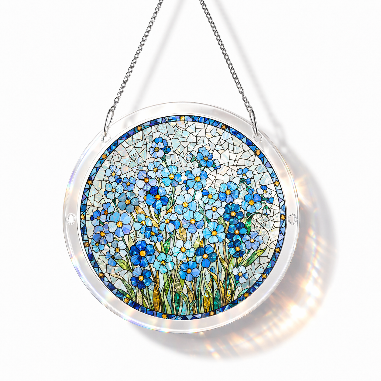 Acrylic Jigsaw Puzzle Suncatcher - Forget-Me-Not - Main product image