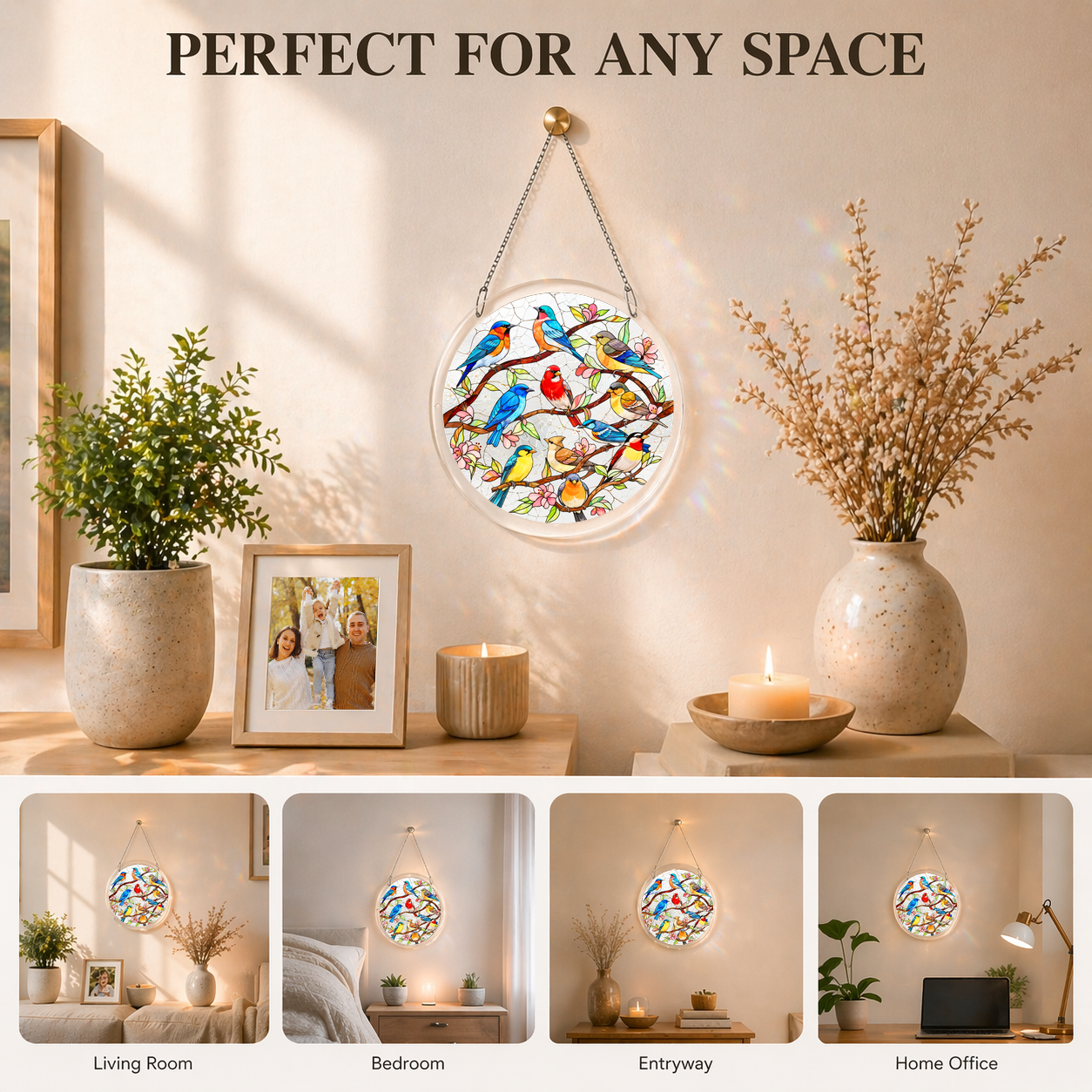 Acrylic Jigsaw Puzzle Suncatcher - Songbird Collection - Lifestyle scene