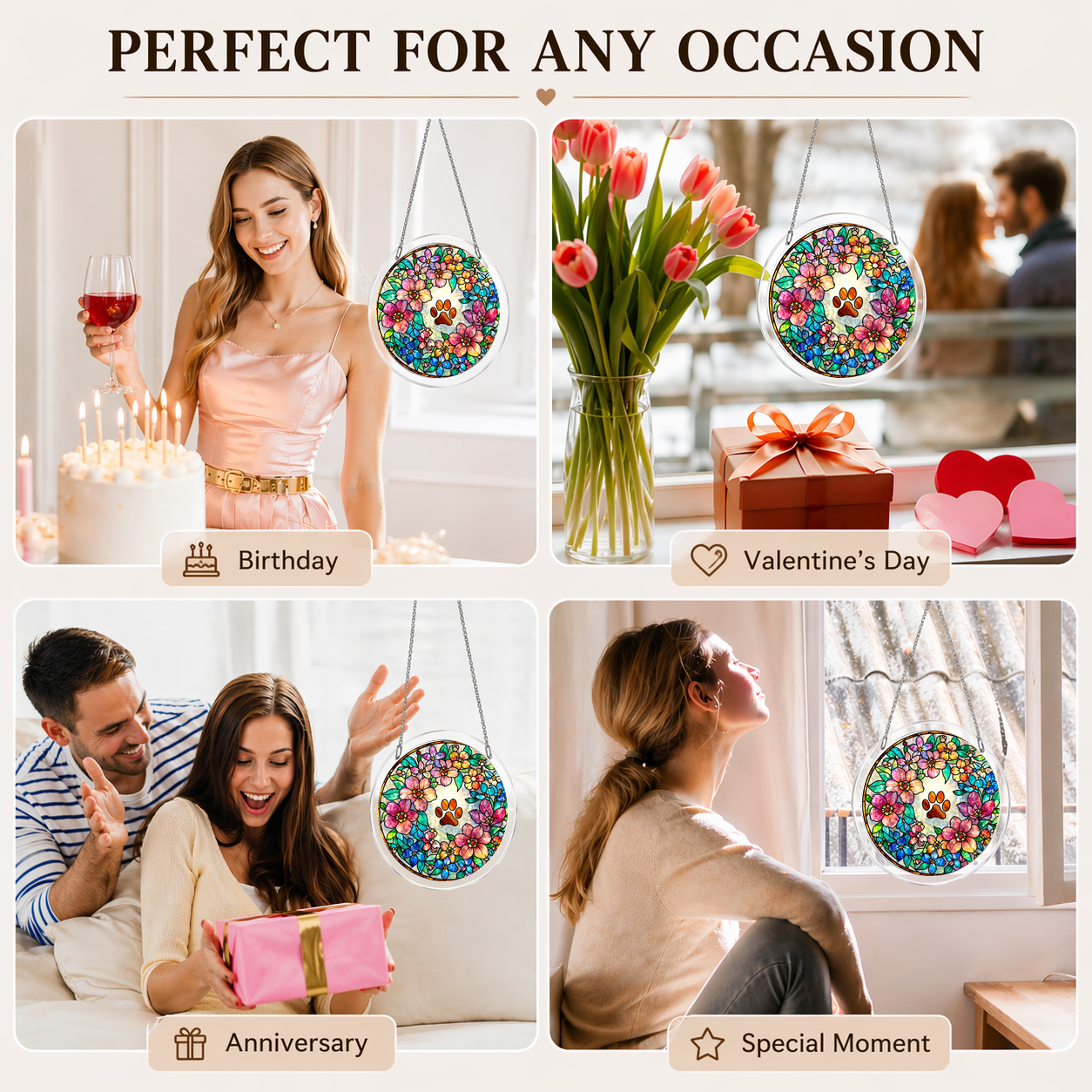 Acrylic Jigsaw Puzzle Suncatcher - Dog Paw Love - Gift occasions