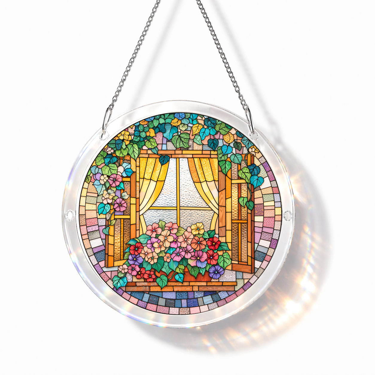 Acrylic Jigsaw Puzzle Suncatcher - Window Flowers - Main product image