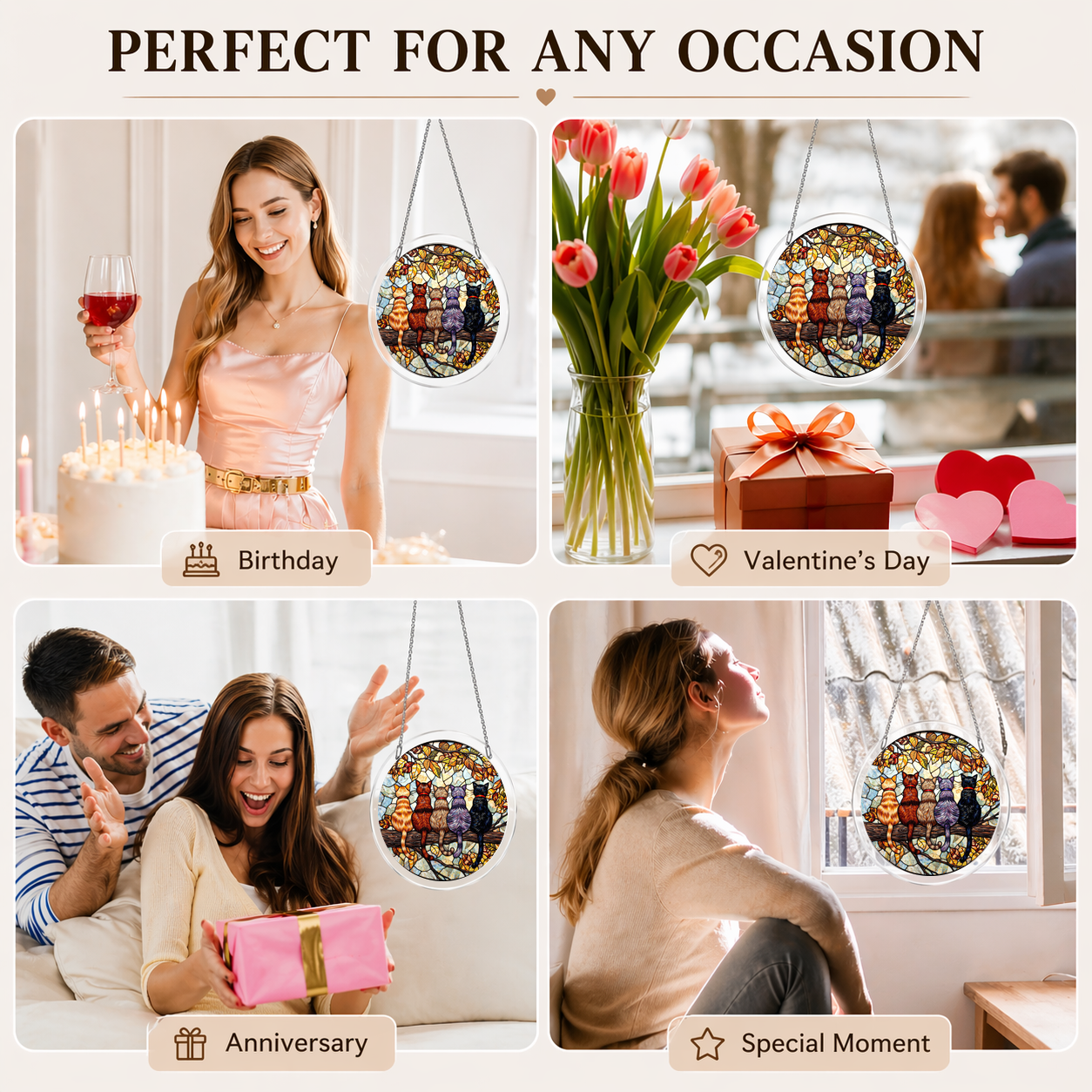 Acrylic Jigsaw Puzzle Suncatcher - Cat Portrait - Gift occasions