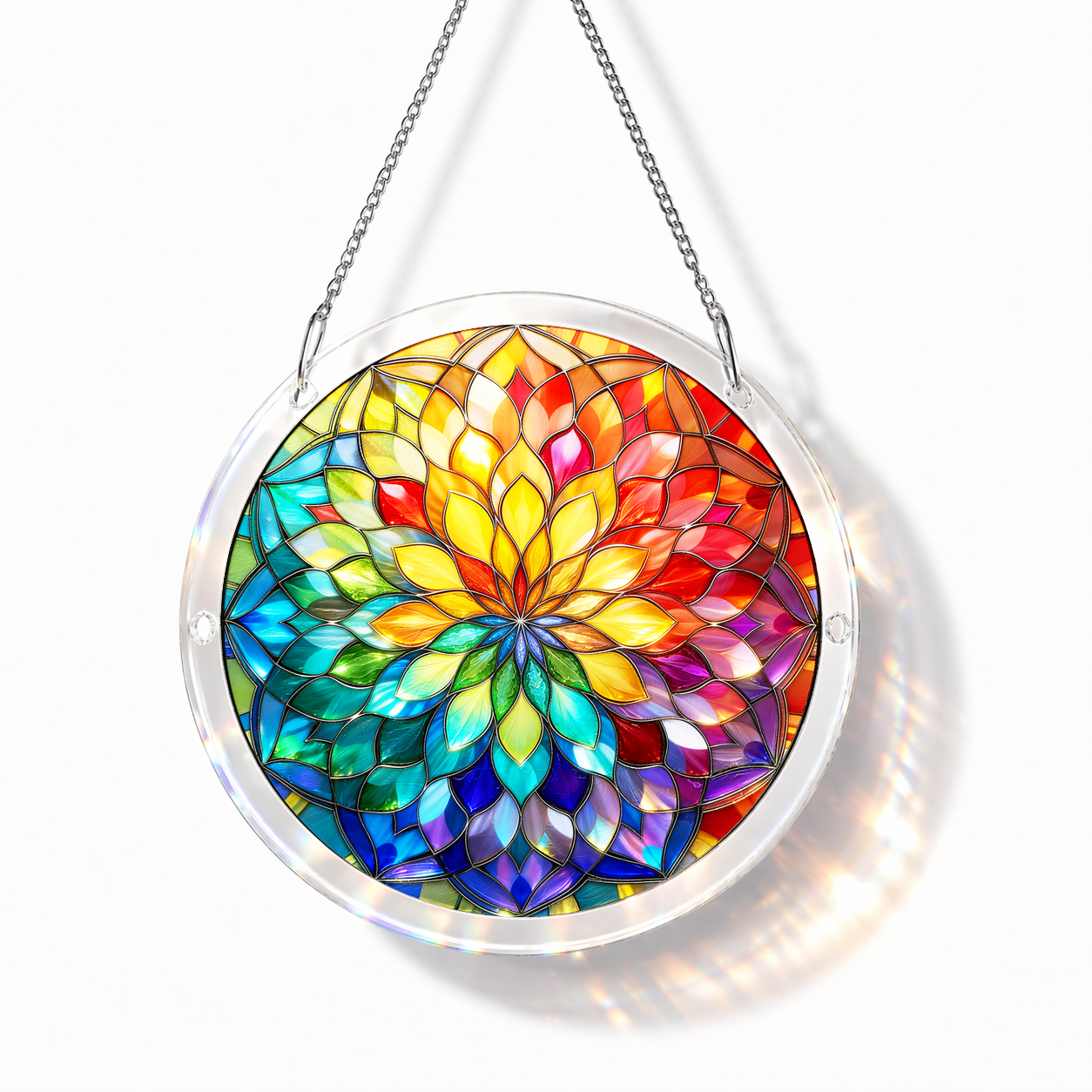 Acrylic Jigsaw Puzzle Suncatcher - Mandala Glow - Main product image
