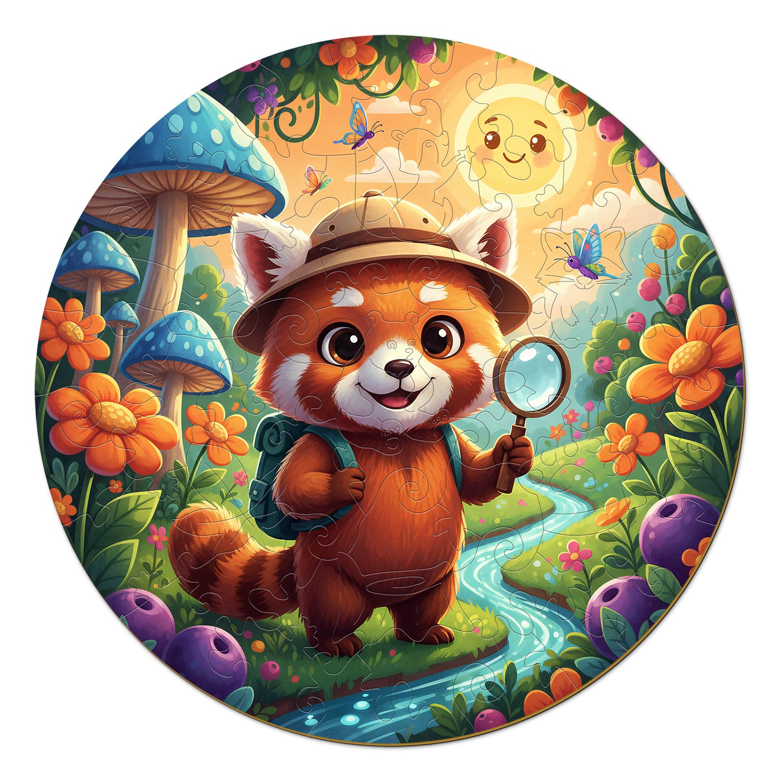 Forest Raccoon Nighttime Wooden Puzzle for Kids