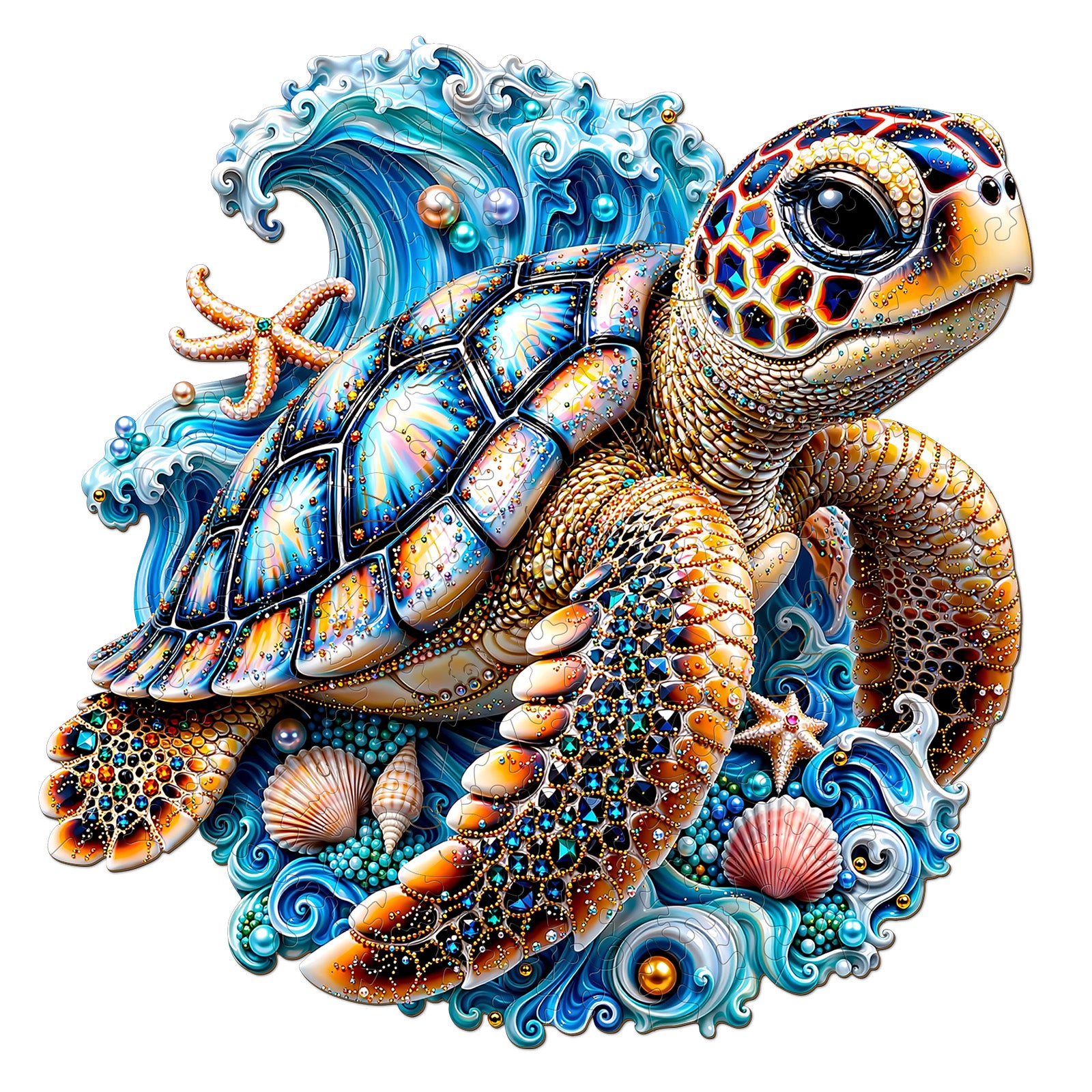 Turtle with Gems Wooden Puzzles for Adults
