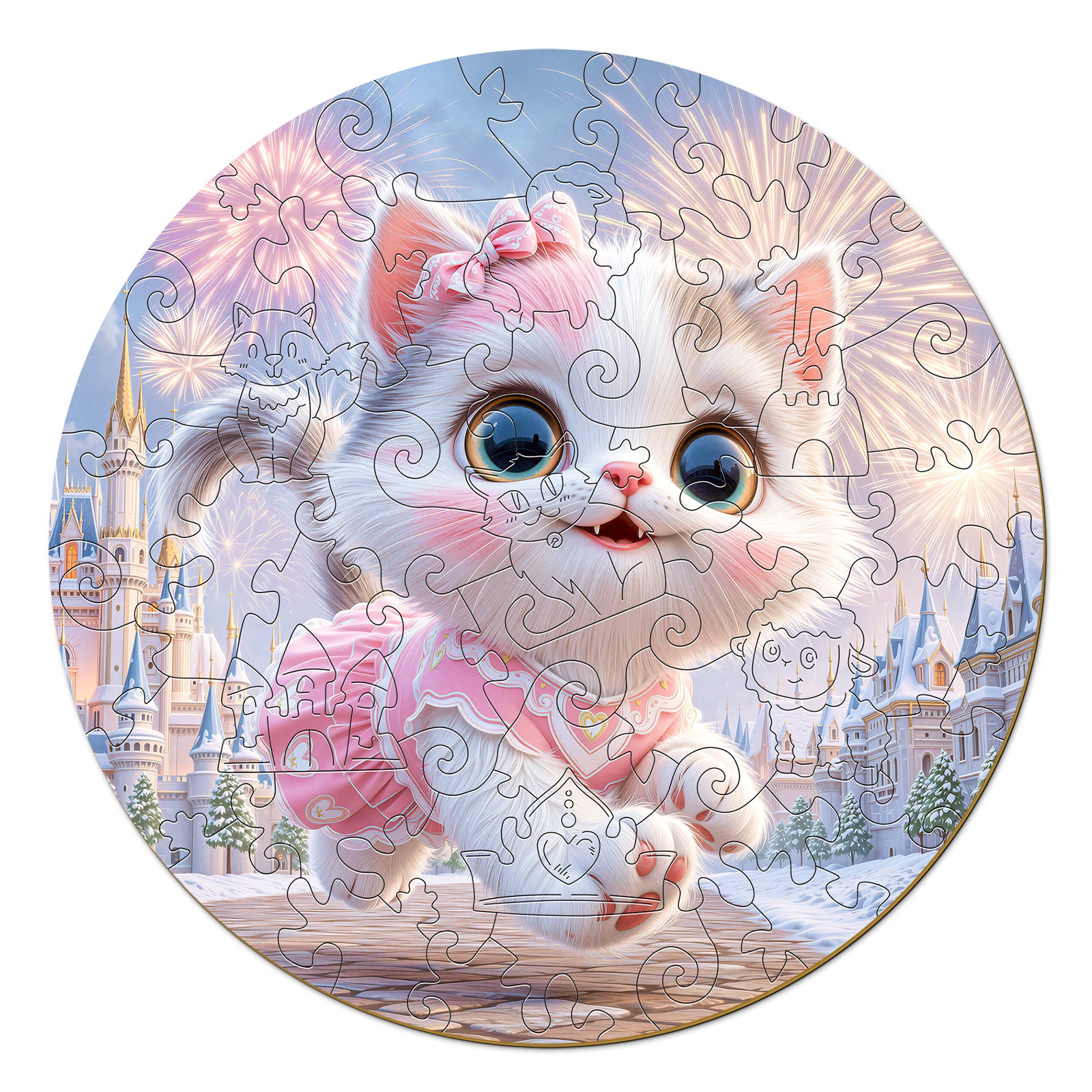 Fairy Cat Fantasy Wooden Jigsaw Puzzle for Children - Aeekdook