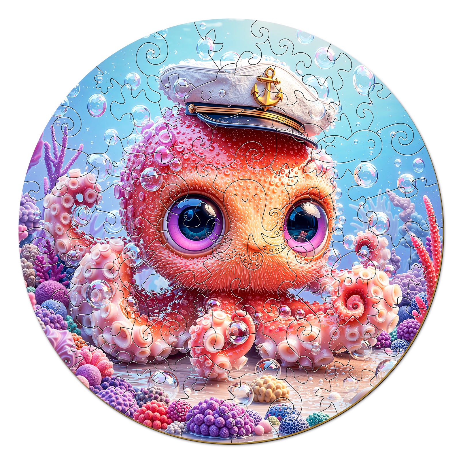 Ocean Octopus Wooden Puzzle for Toddlers - Aeekdook