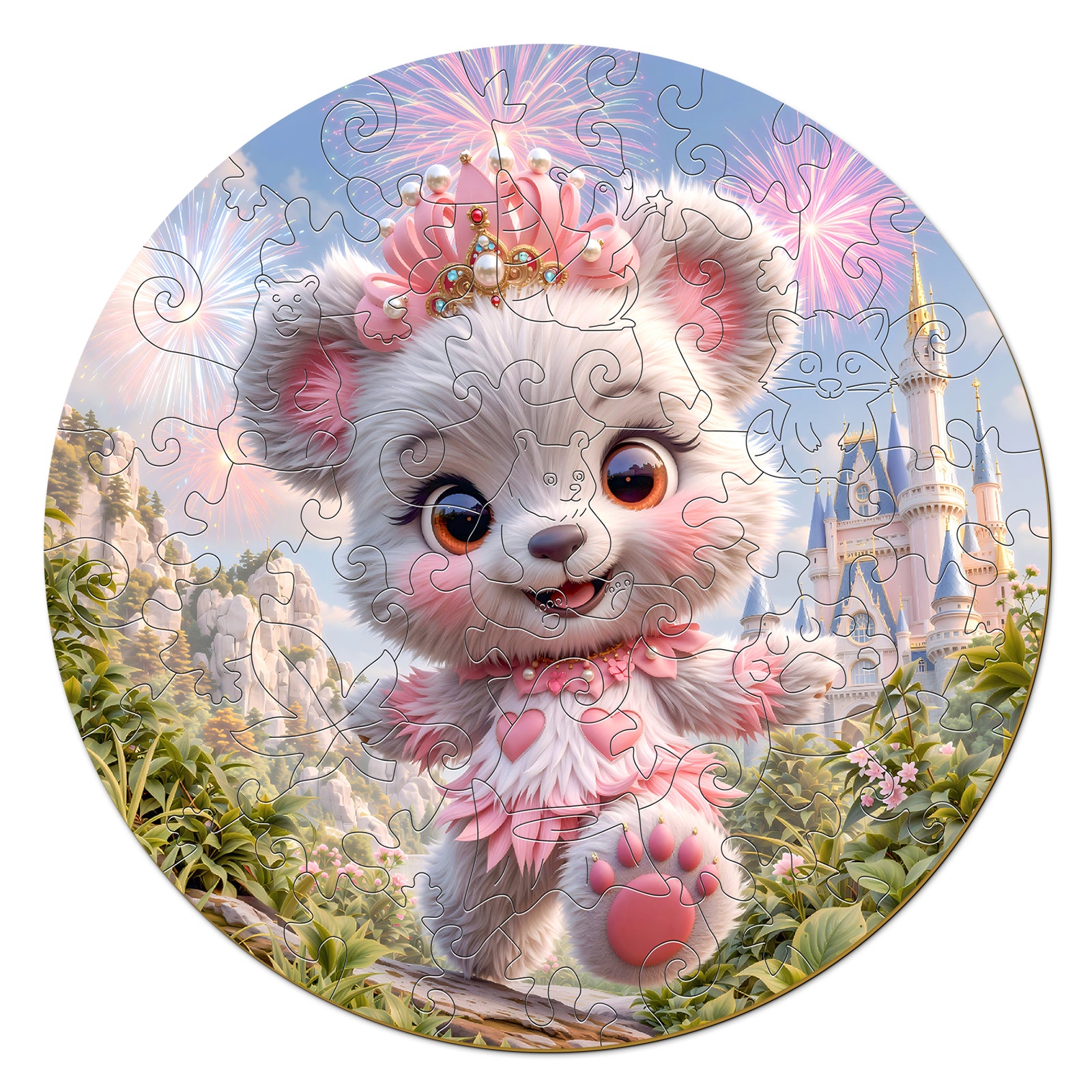 Fairy Bear Forest Wood Jigsaw Puzzle Early Development Gift - Aeekdook