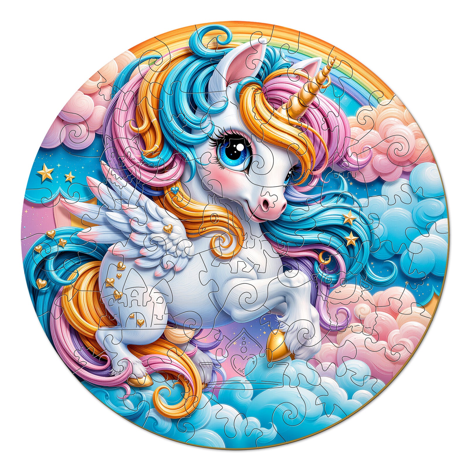 Celestial Unicorn Galaxy Wooden Puzzle for Kids - Aeekdook
