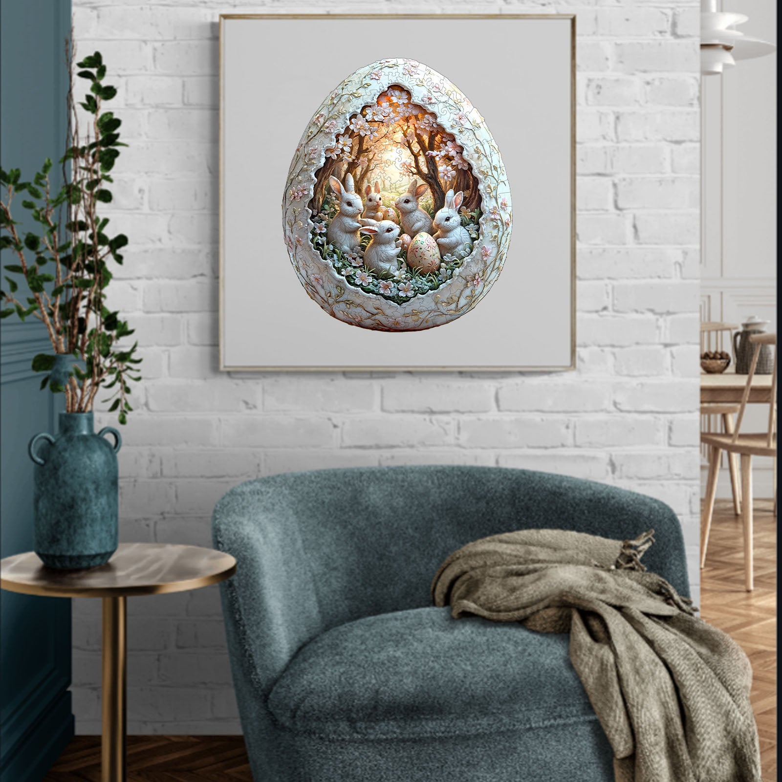 Eggshell World Wood Puzzle Surreal Miniature Art - Aeekdook