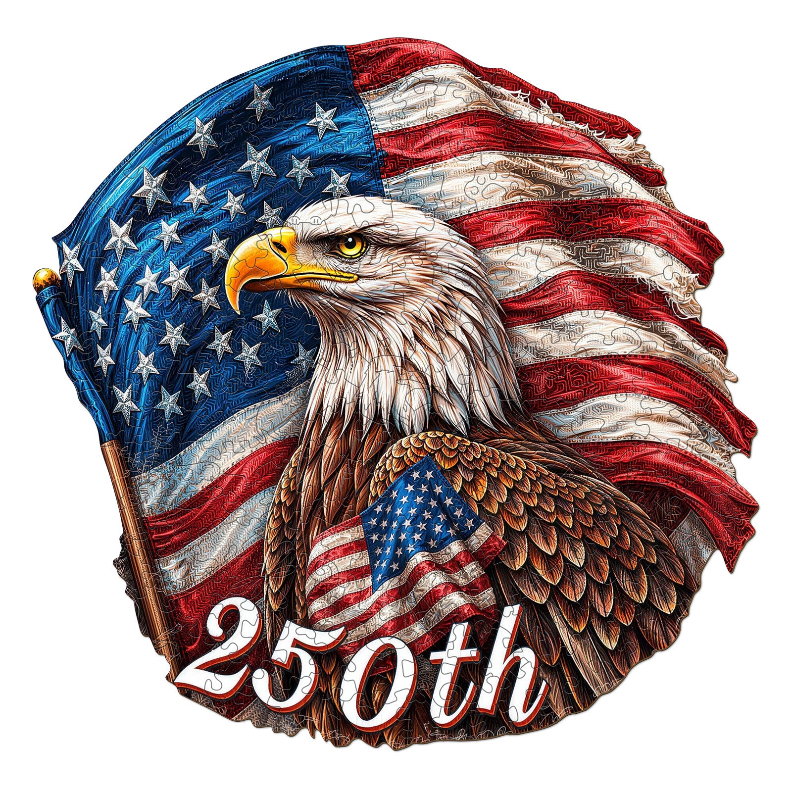 250th America Patriotic Wooden Jigsaw Puzzles for Adults
