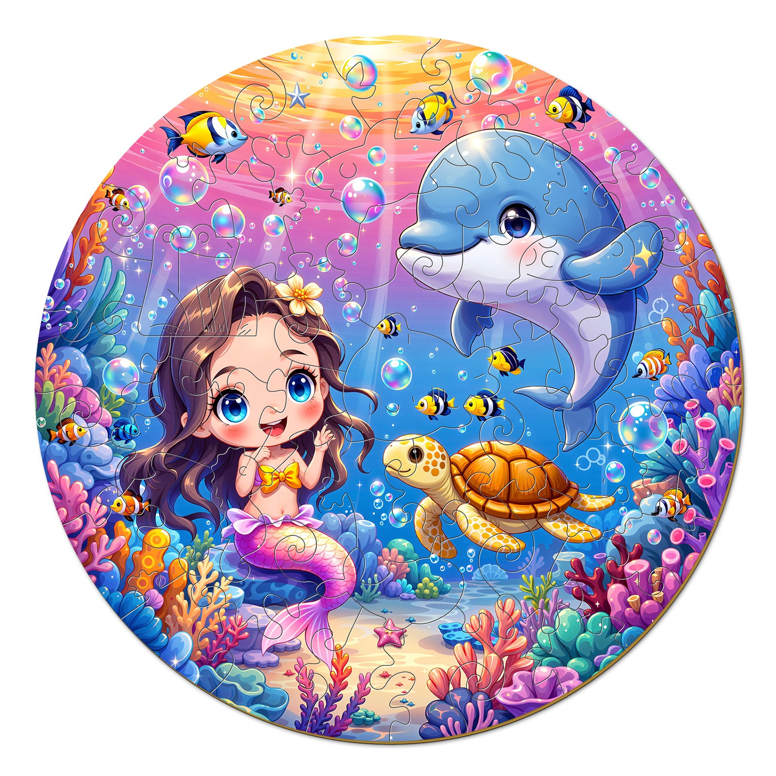 Fairy Ocean Mermaid Wooden Puzzle Enchanting Undersea Jigsaw - Aeekdook