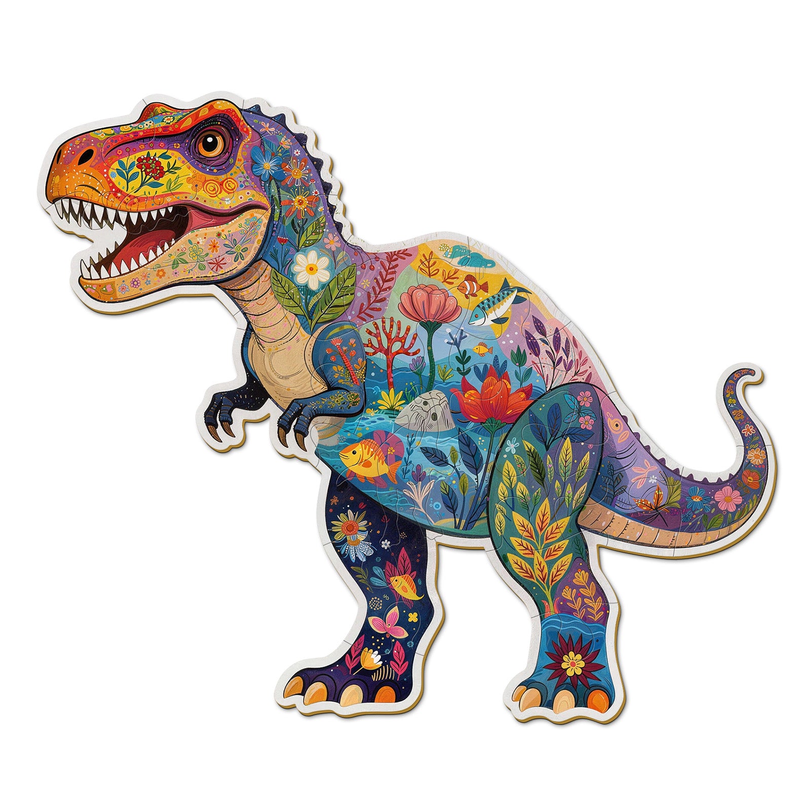 Colorful Tyrannosaurus Rex 22 Pieces Kids Wood Puzzle Gift