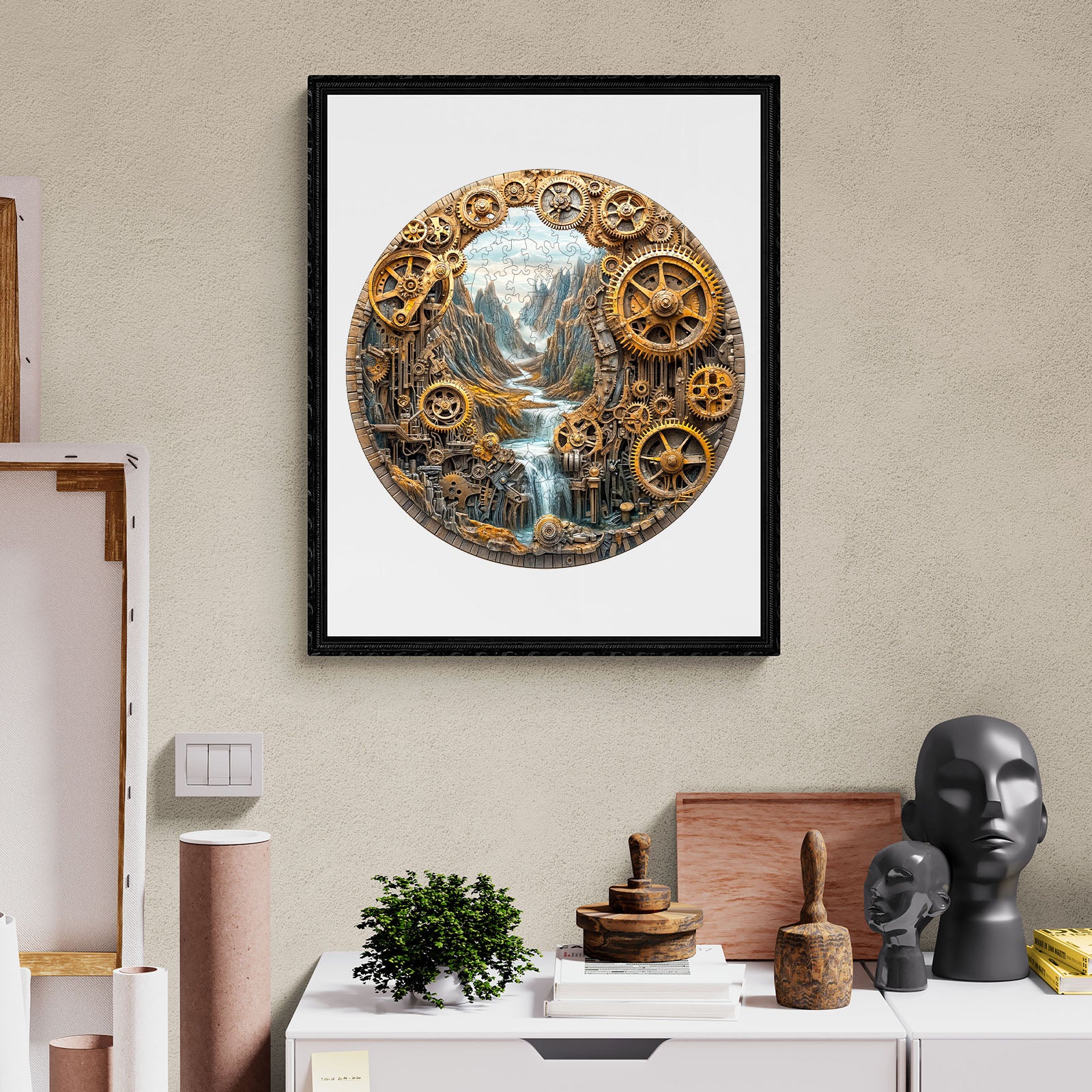 City of Machinery Wood Puzzle Steampunk Industrial - Aeekdook