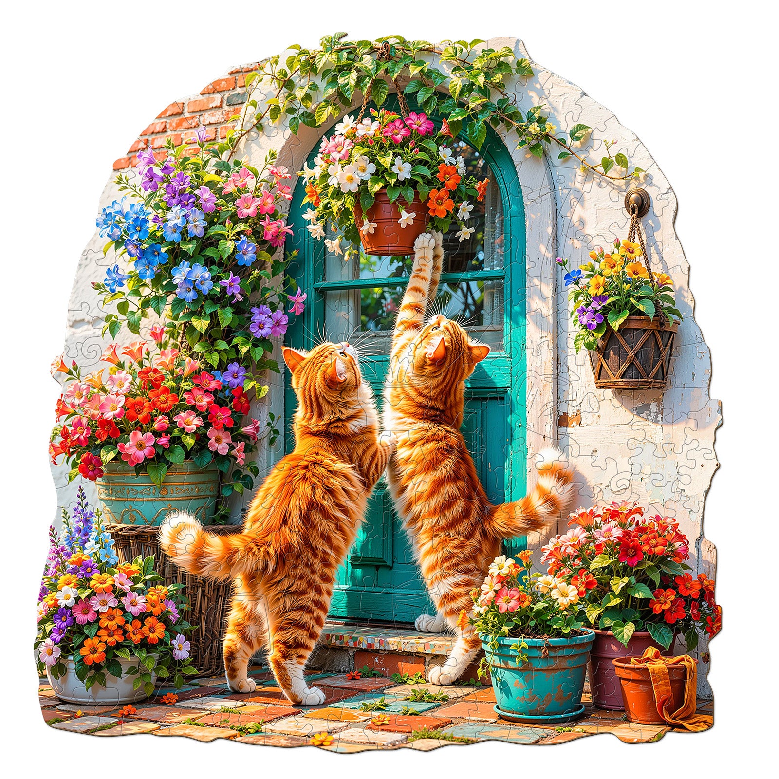 Cats and Flowers Wooden Jigsaw Puzzles for Adults
