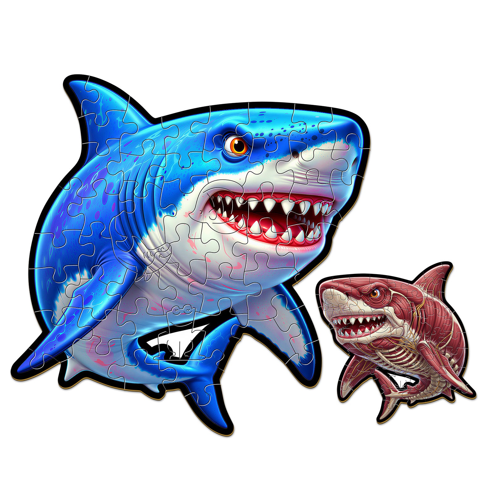 Double-sided Shark Wooden Puzzle for Children