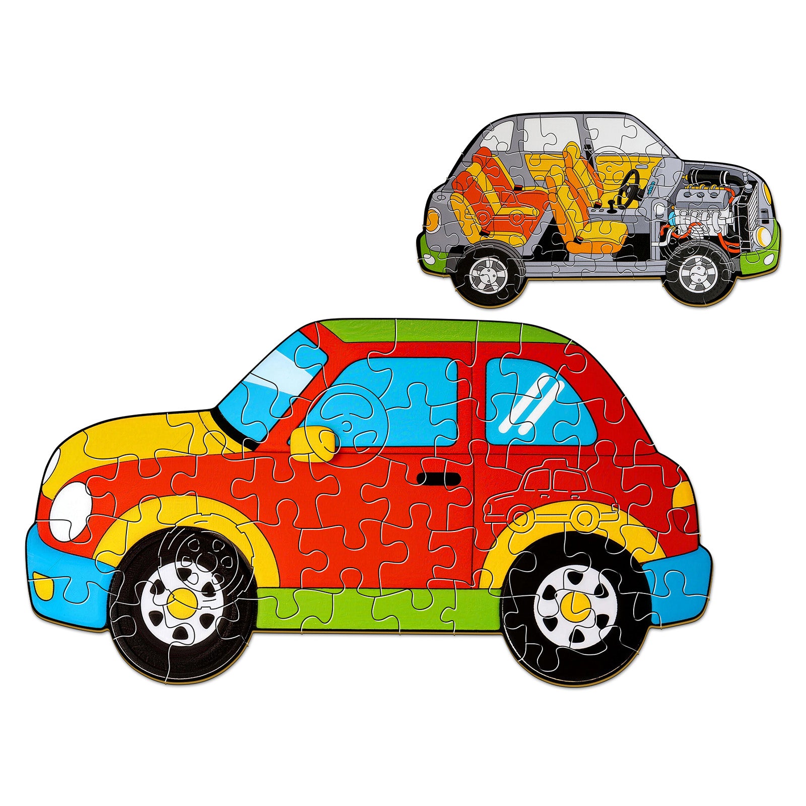 Double-sided Car Wooden Puzzles for Kids Ages 4-6