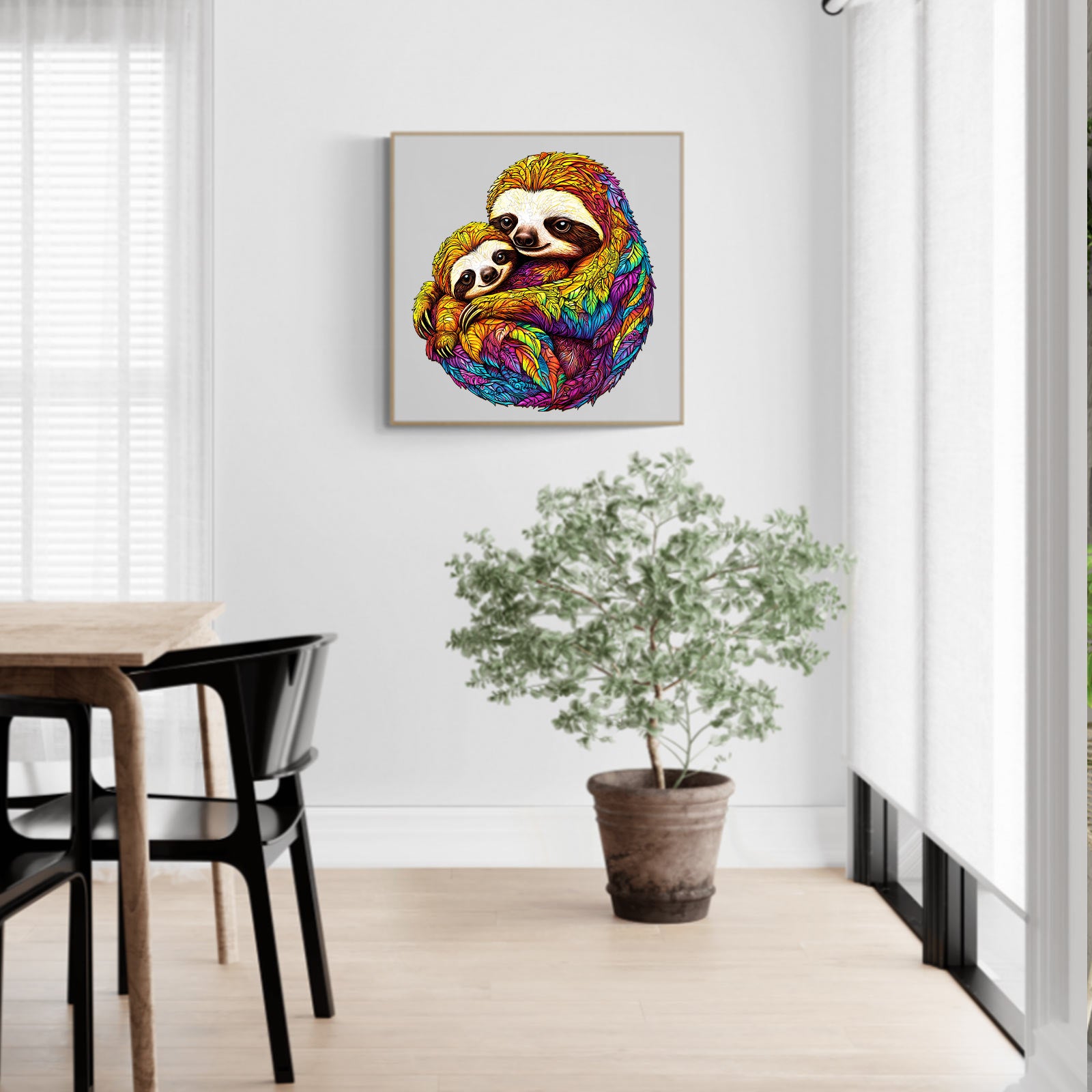 Parent Child Sloth Wood Puzzle Cute Family Gift - Aeekdook