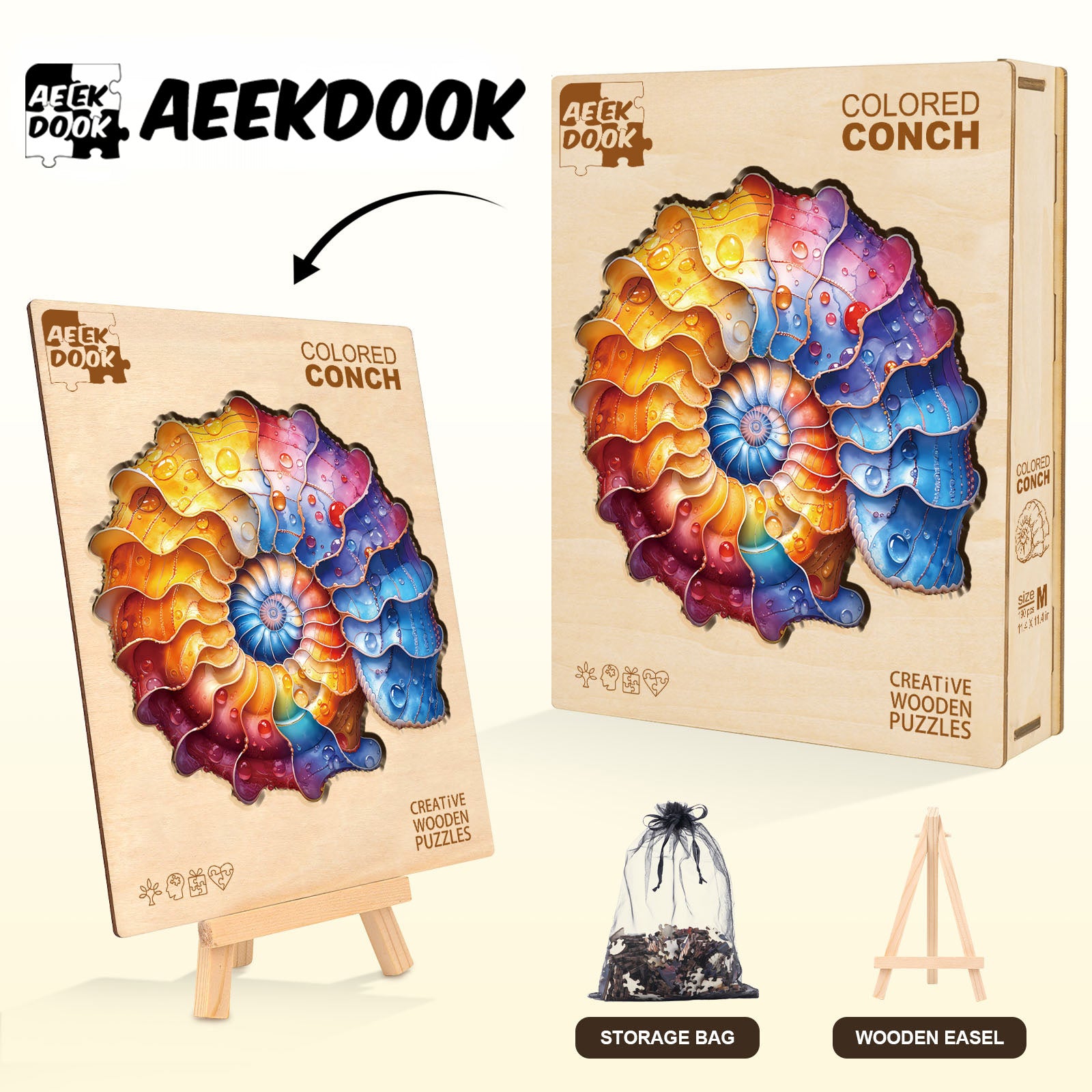 Colorful Nautilus Wooden Jigsaw Puzzles for Adults - Aeekdook