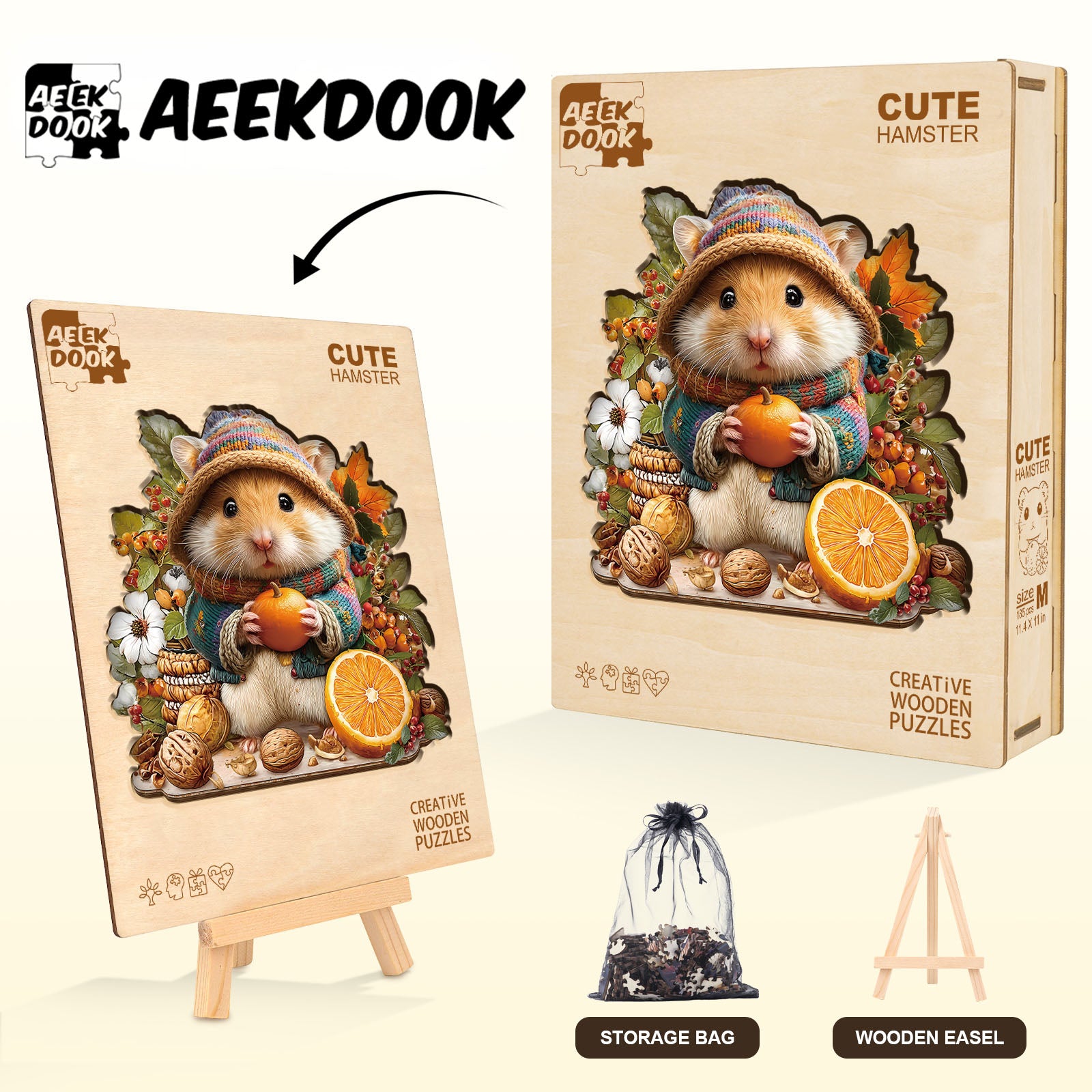 Cute Hamster Wooden Puzzles for Adults - Aeekdook